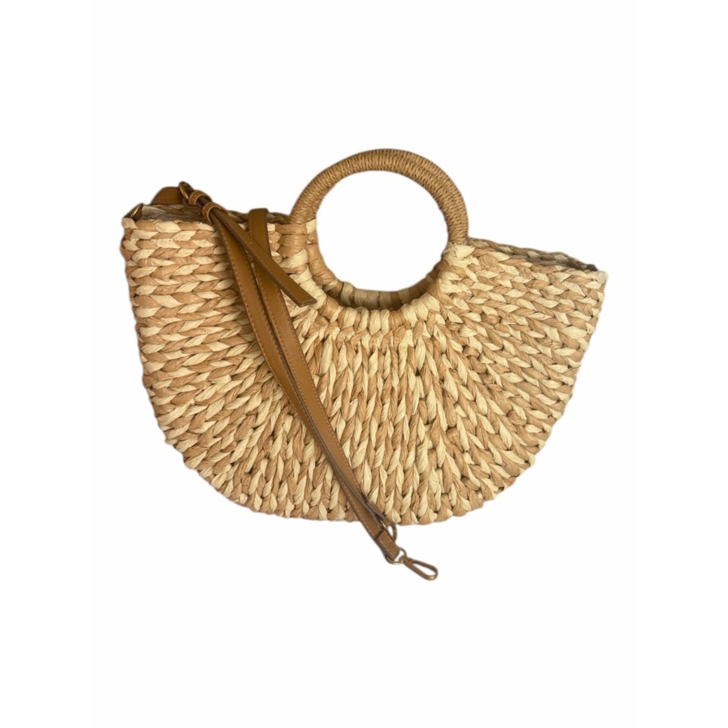 Straw Woven Tote Bag Top Handle + Crossbody Summer Beach Resort Bag NWT