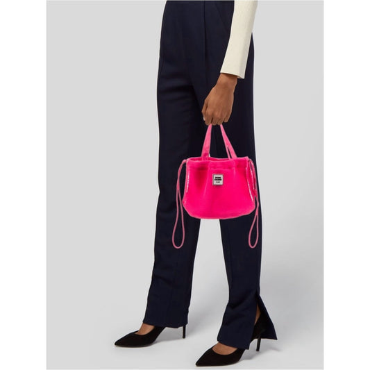 Opening Ceremony Neon Pink Mesh Drawstring Bucket Bag Crossbody Tote NWOT