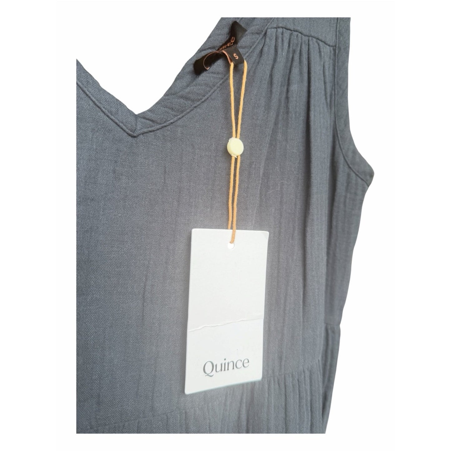 NWT Quince Organic Cotton Gauze Maxi Dress Gray S