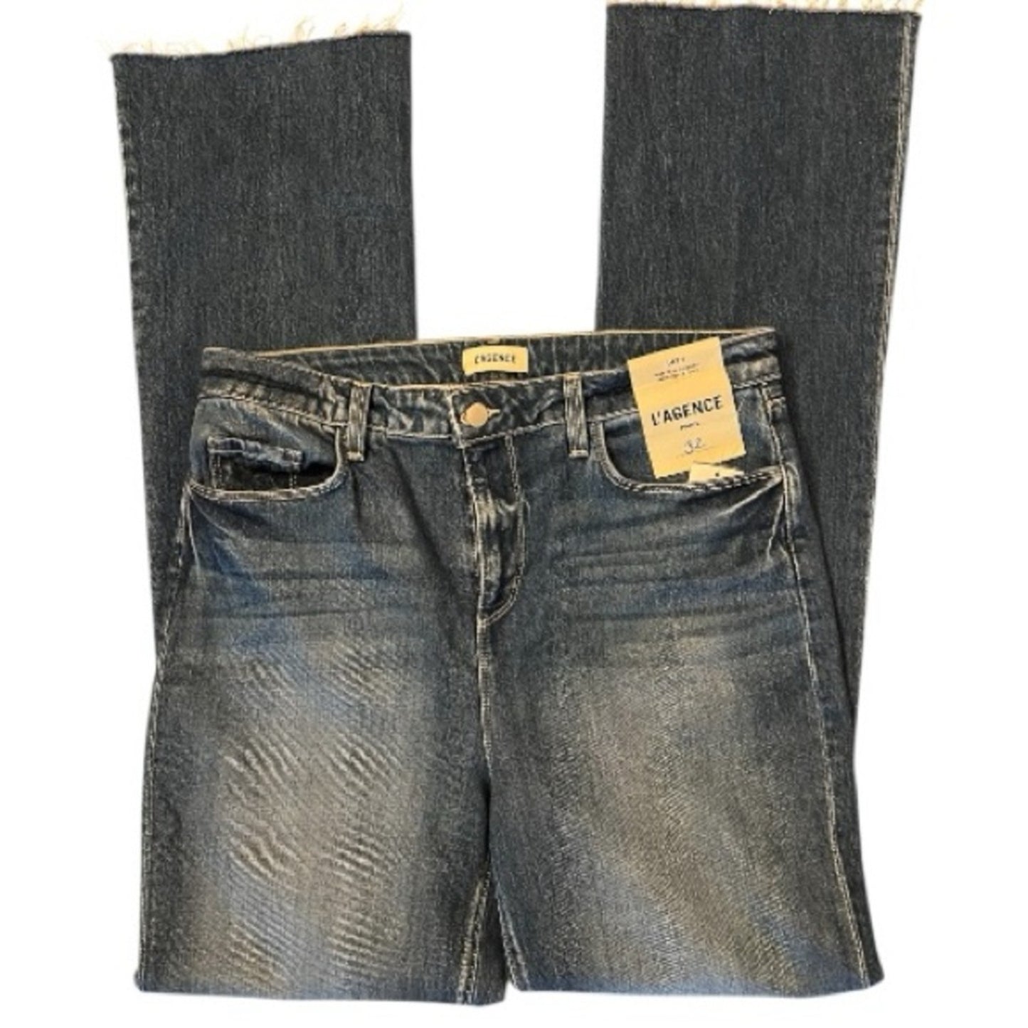 L'AGENCE Women’s High Rise Jeans size 12 Ruth Straight in Stockton color Blue Jeans