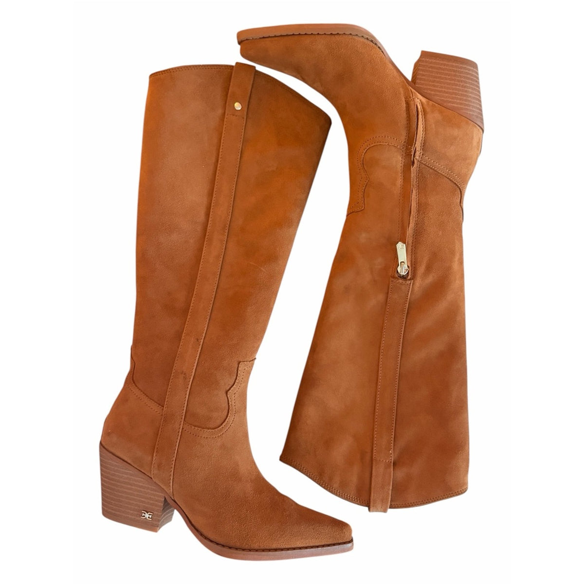 Sam Edelman Women’s Wyatt Brown Suede Wide Calf Knee High Western Boots 6.5 NIB