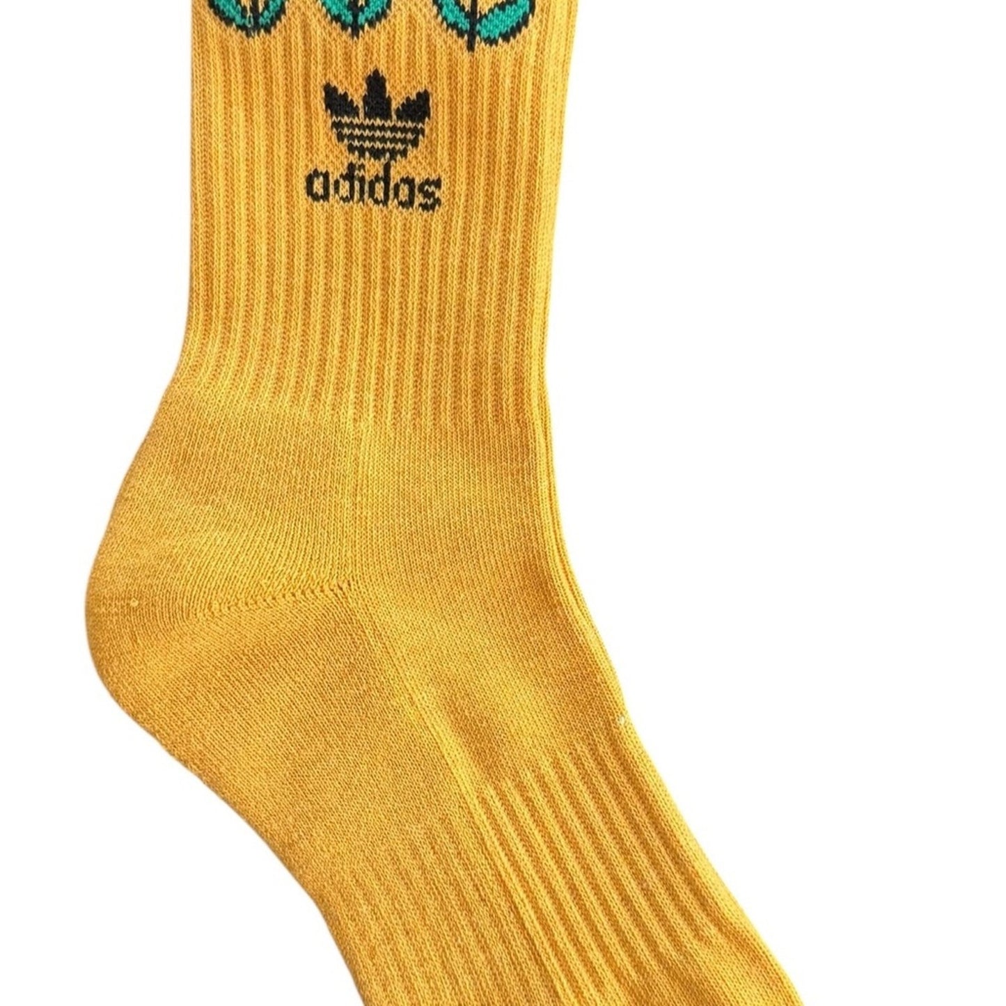 Adidas Originals Floral Crew Socks 3 Pack Women’s M Yellow Black White - NEW