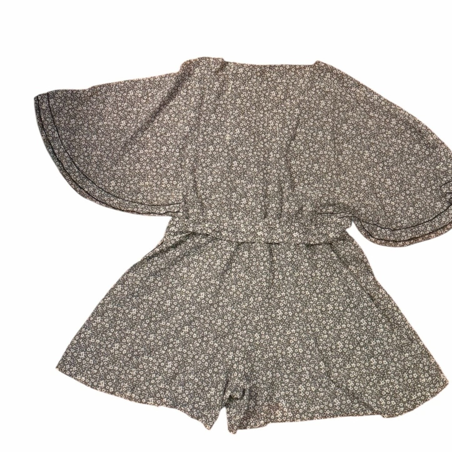 Rebecca Minkoff Floral Wrap Romper Flutter Sleeve Pockets Bloomcore Boho M