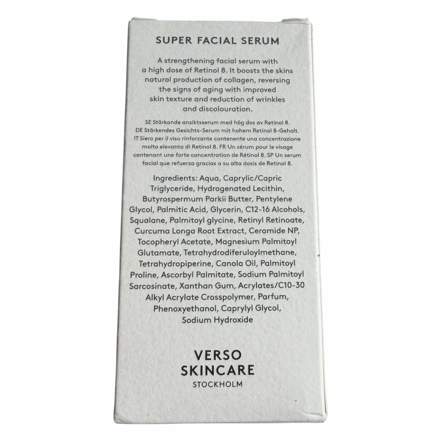 Verso Super Facial Serum Retinol 8 30ml NIB + Day Cream Bonus