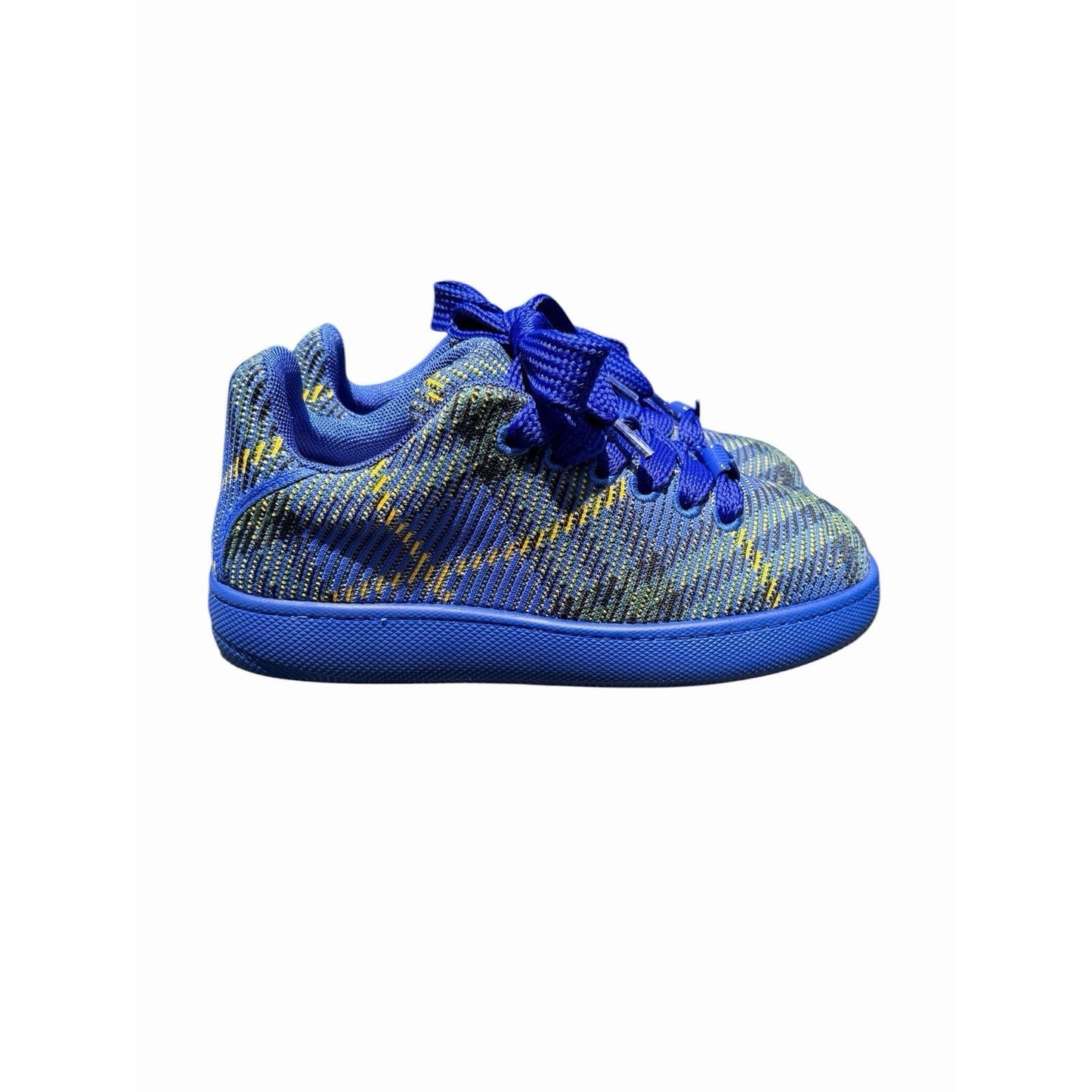 NEW Burberry Bright Navy Knit Low Top Trainers Sneakers  Men's EU 42 US 9  Italy