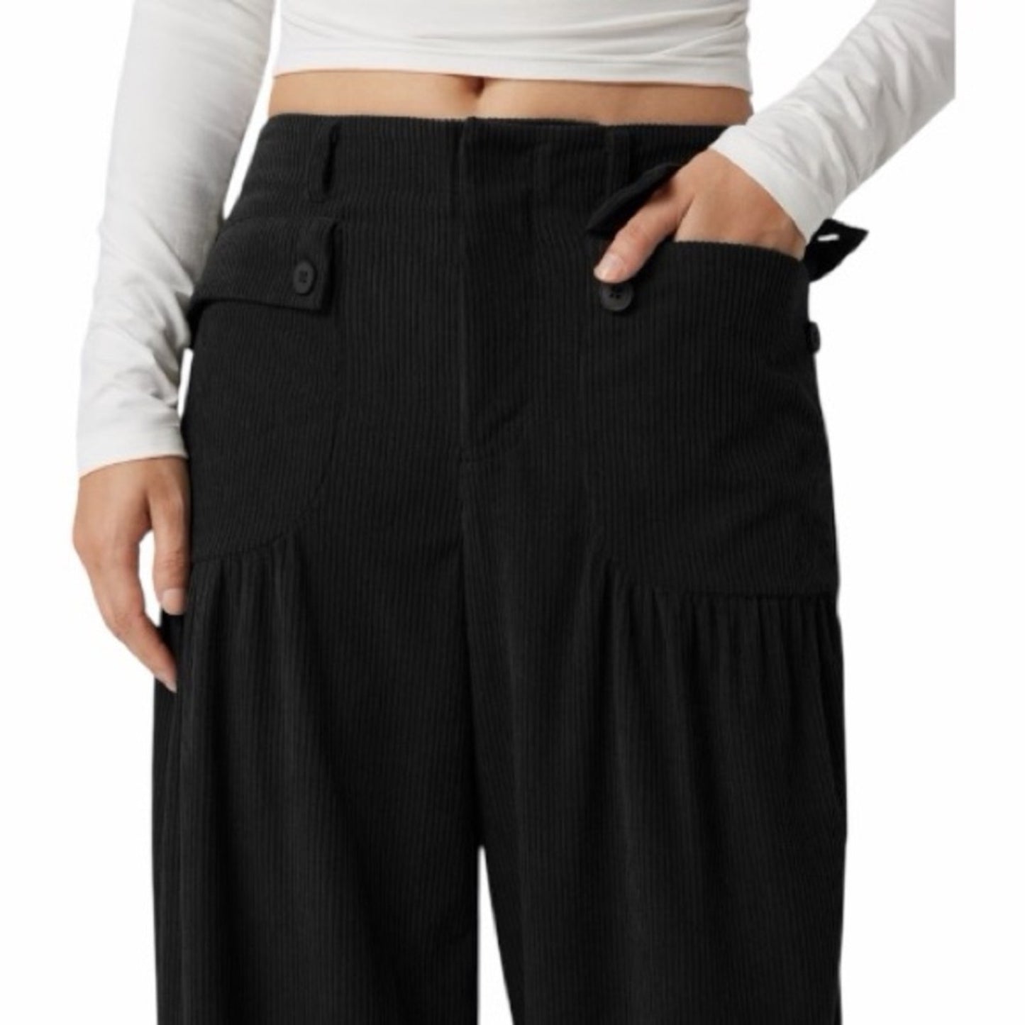 Halara Mid Rise Emerald Green Wide Leg Velvet Pants w/ Pockets NWT Size Med