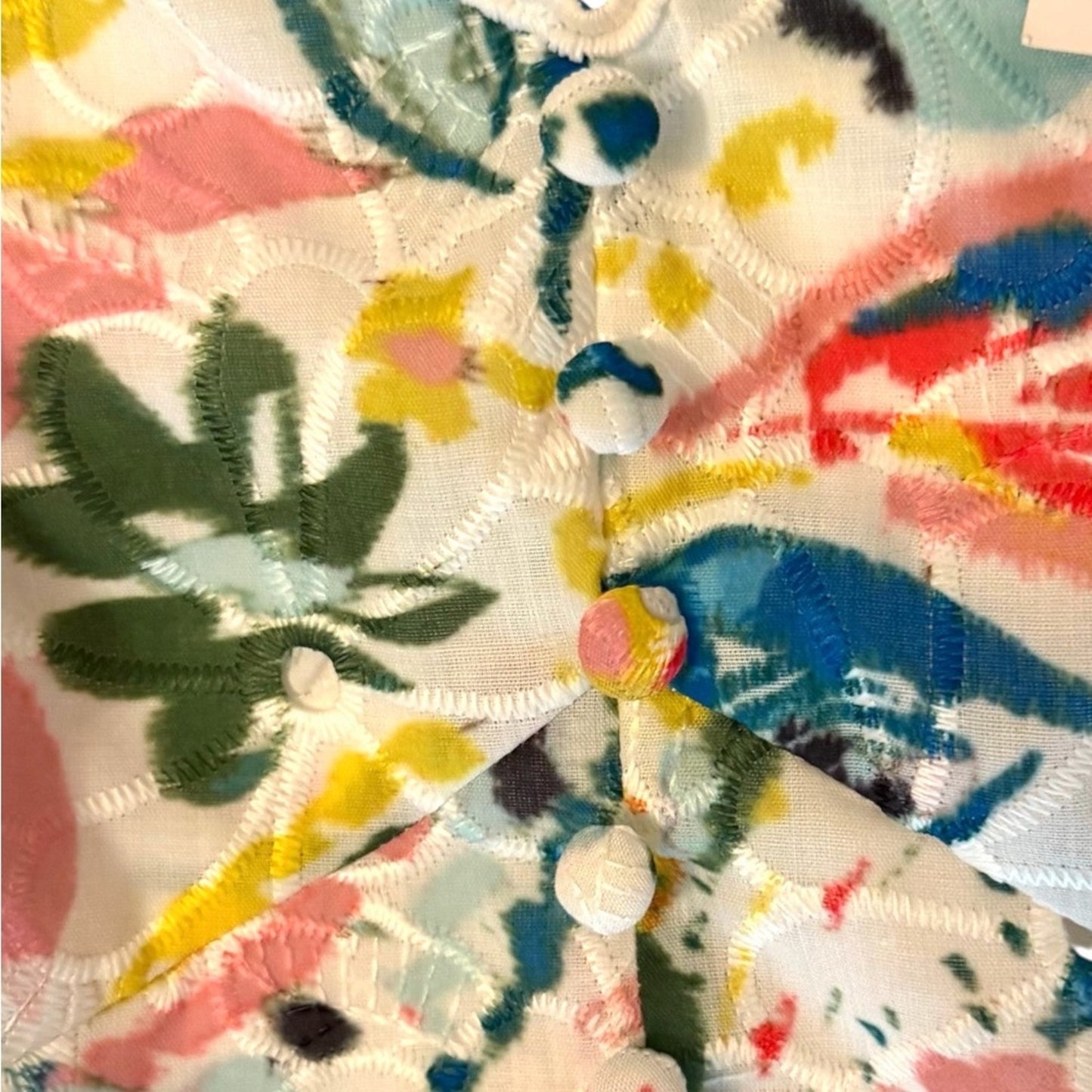 Elie Tahari Romantic Floral Eyelet Peplum Puff Sleeve Designer Top NWT Size 10