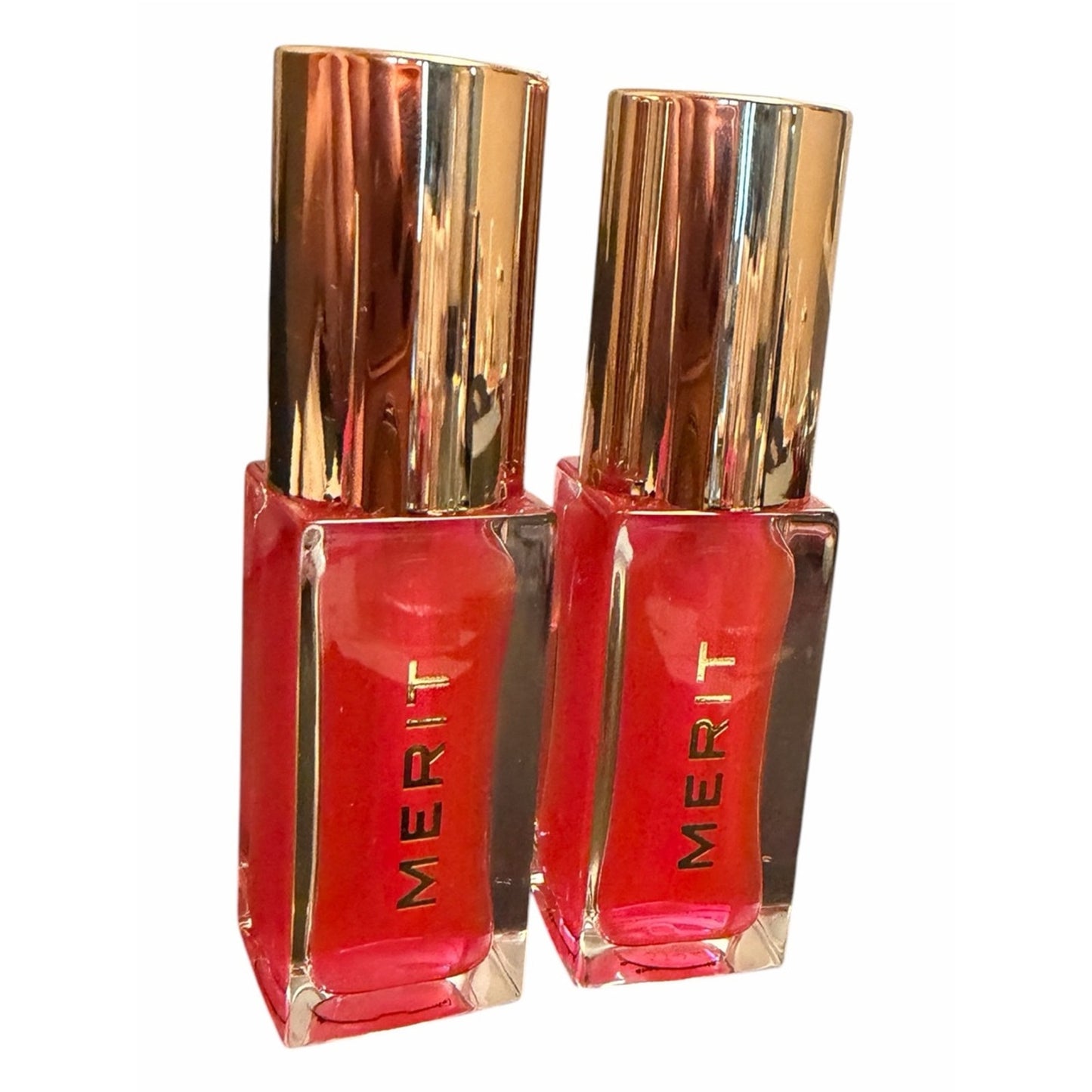 MERIT Shade Slick Gelée Lip Oil Set of 2 Les Deux Full Size NIB