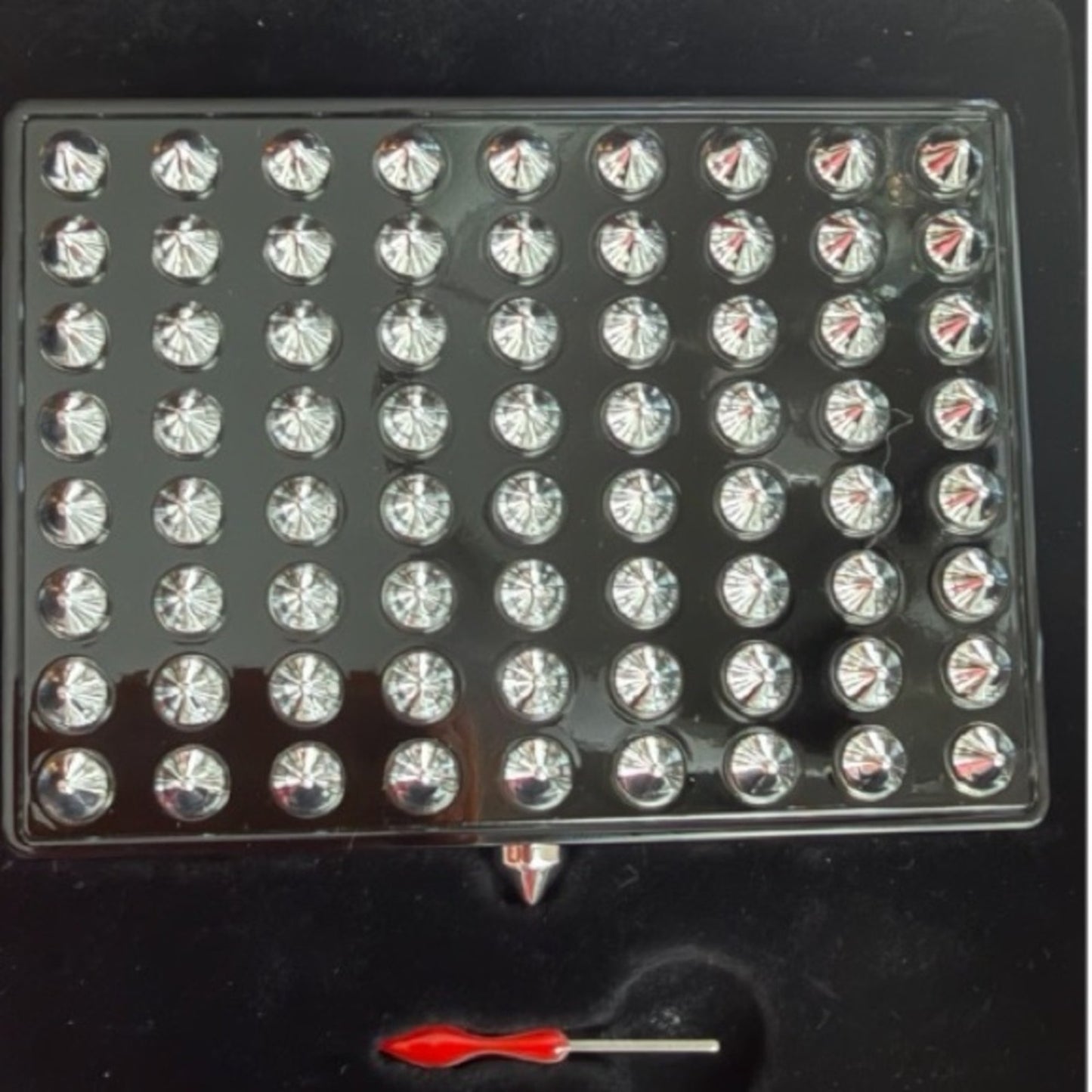 Christian Louboutin Black  & Silver Studded Case NWB & Key NWB