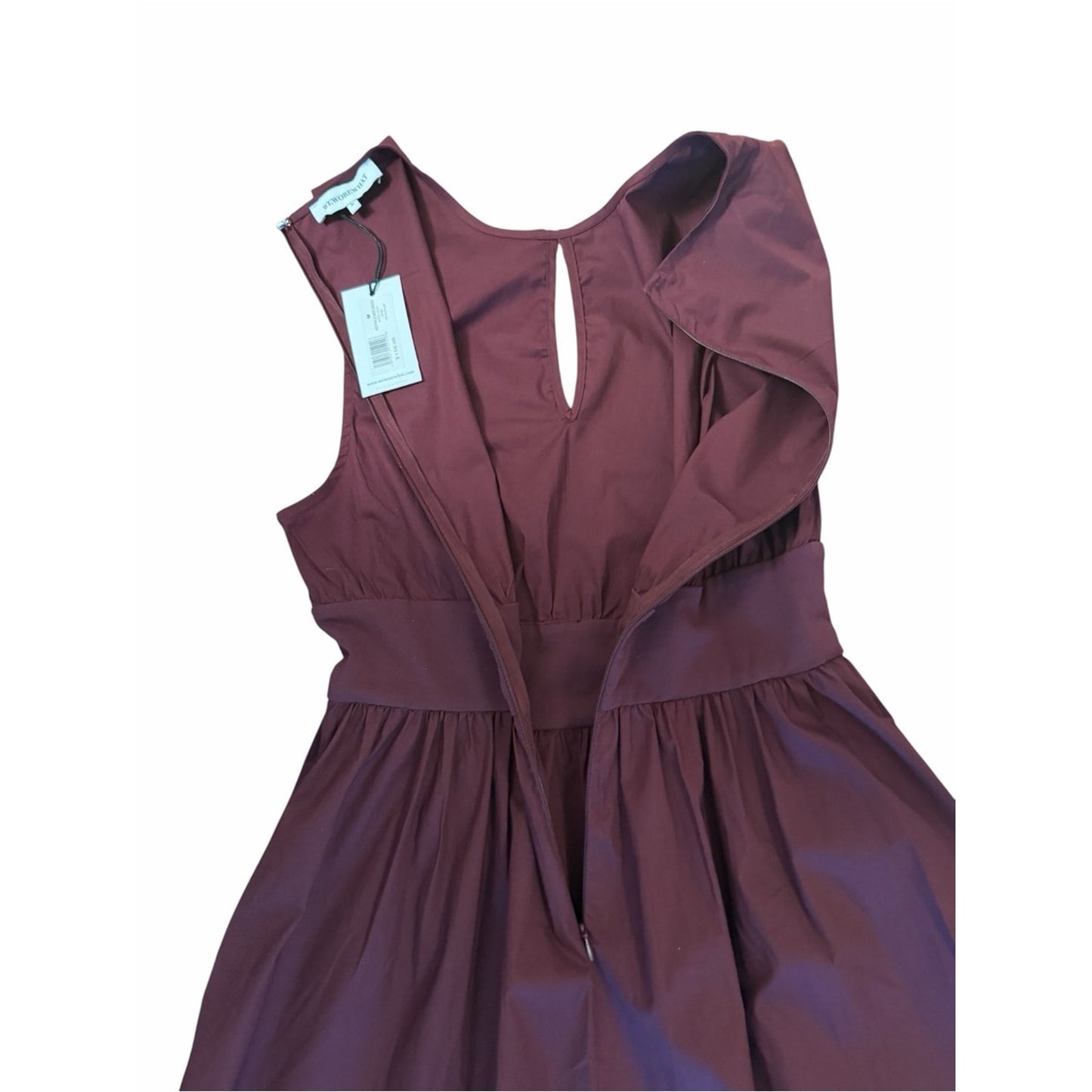 WeWoreWhat Wine Color Cotton Poplin Maxi Dress M Fit & Flare NWT