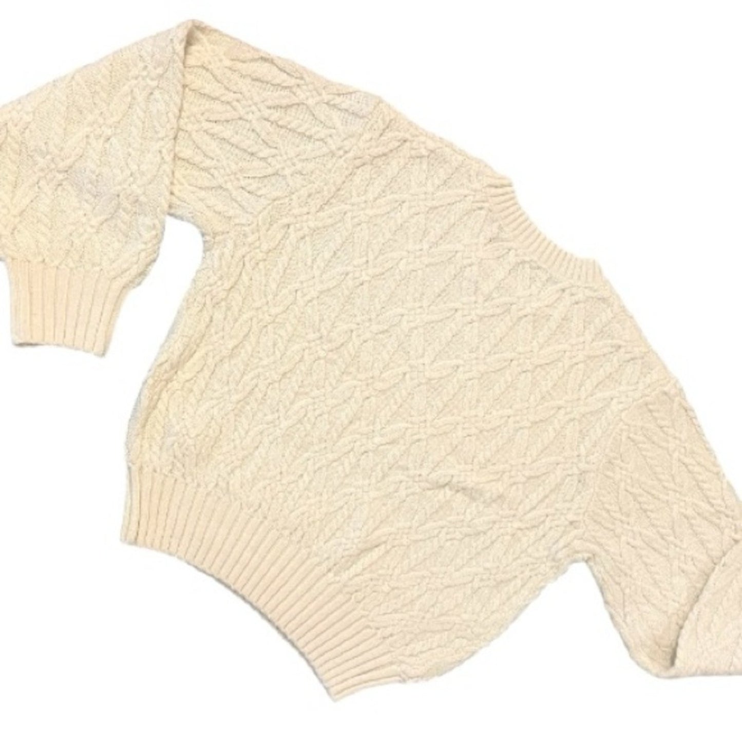 French Connection Layon Jini Cable Crewneck Cream Sweater Size M
NWT