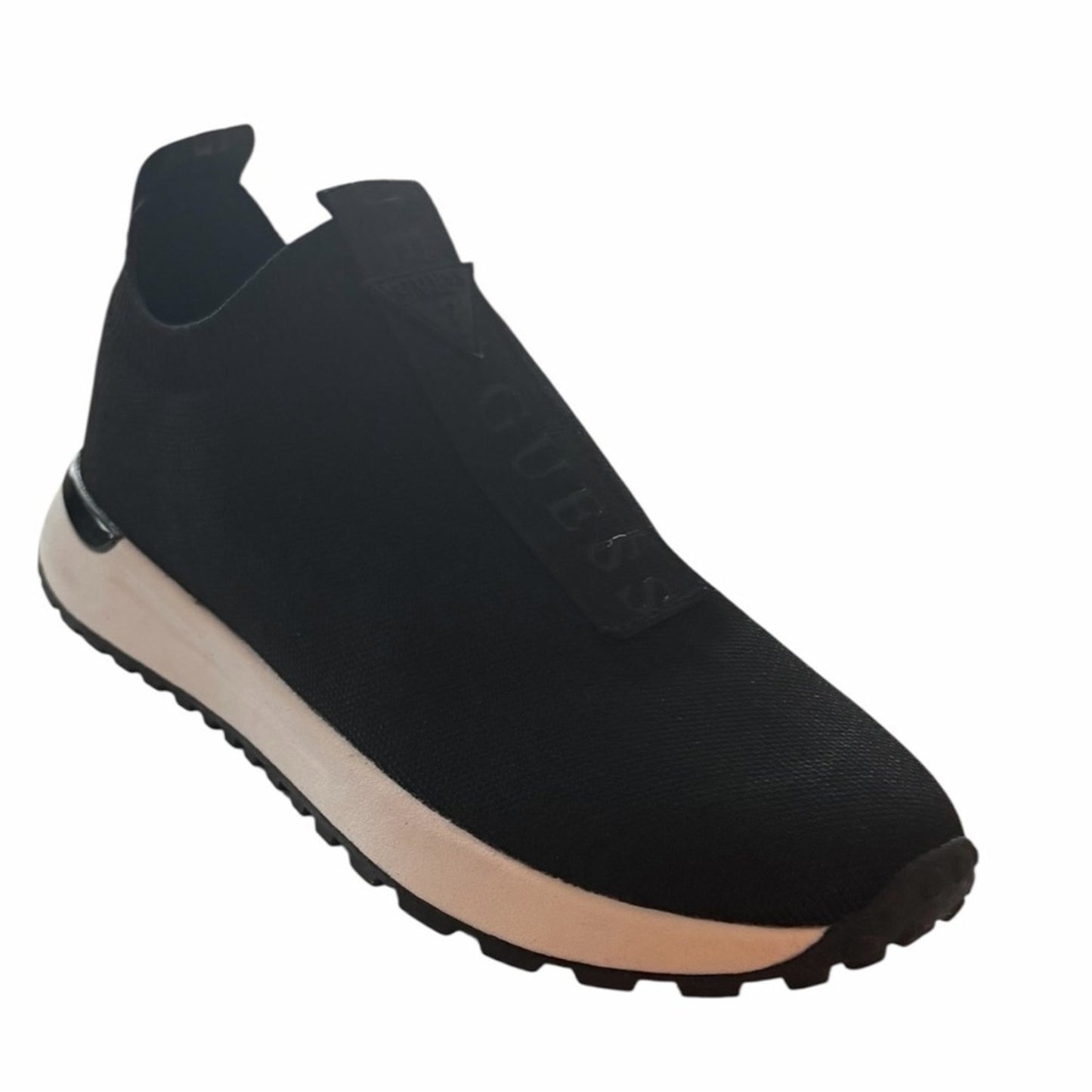 GUESS Knit Slip On Sneakers Black Sock Style Athletic Shoes Size 6