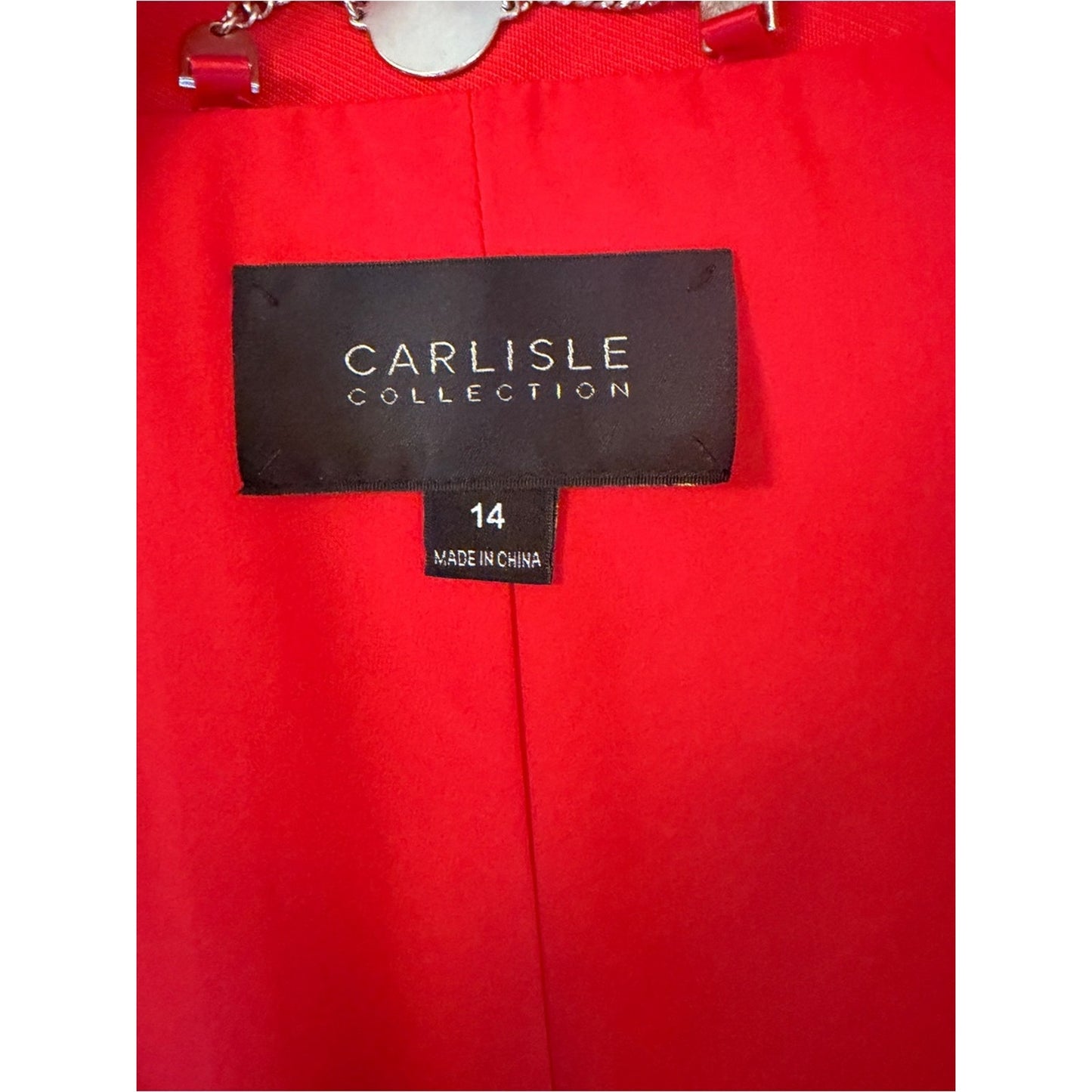 Carlisle Collection Red Peplum Blazer Size 14 New Everyday to Elevated Wear
