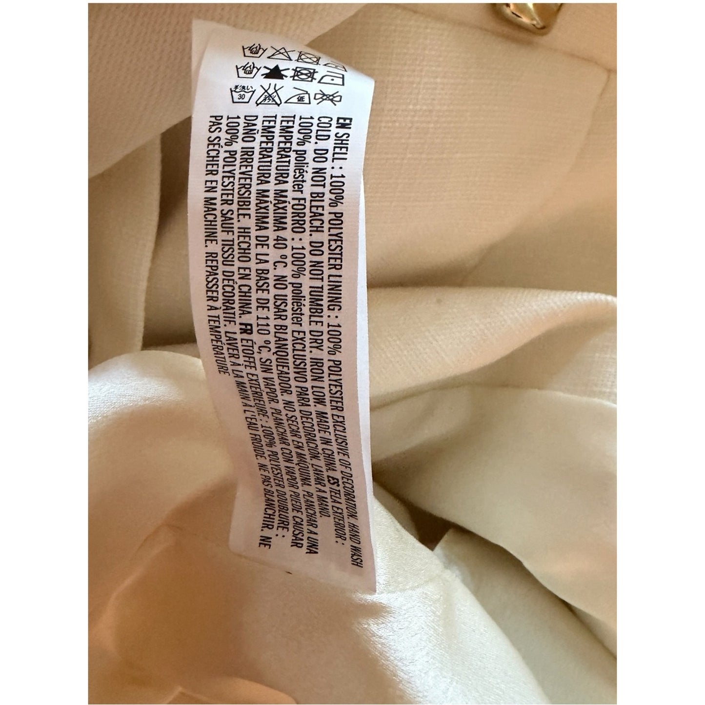 NWT Endless Rose Cream Tailored Long Vest Gold Button Blazer Vest Size Small