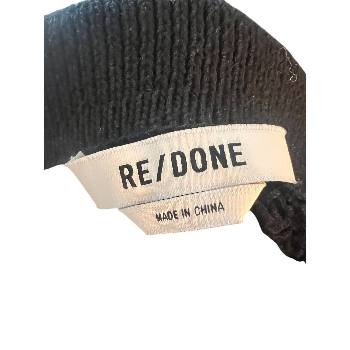 RE/DONE Black Crochet Mesh Polo Cardigan Women’s Size L