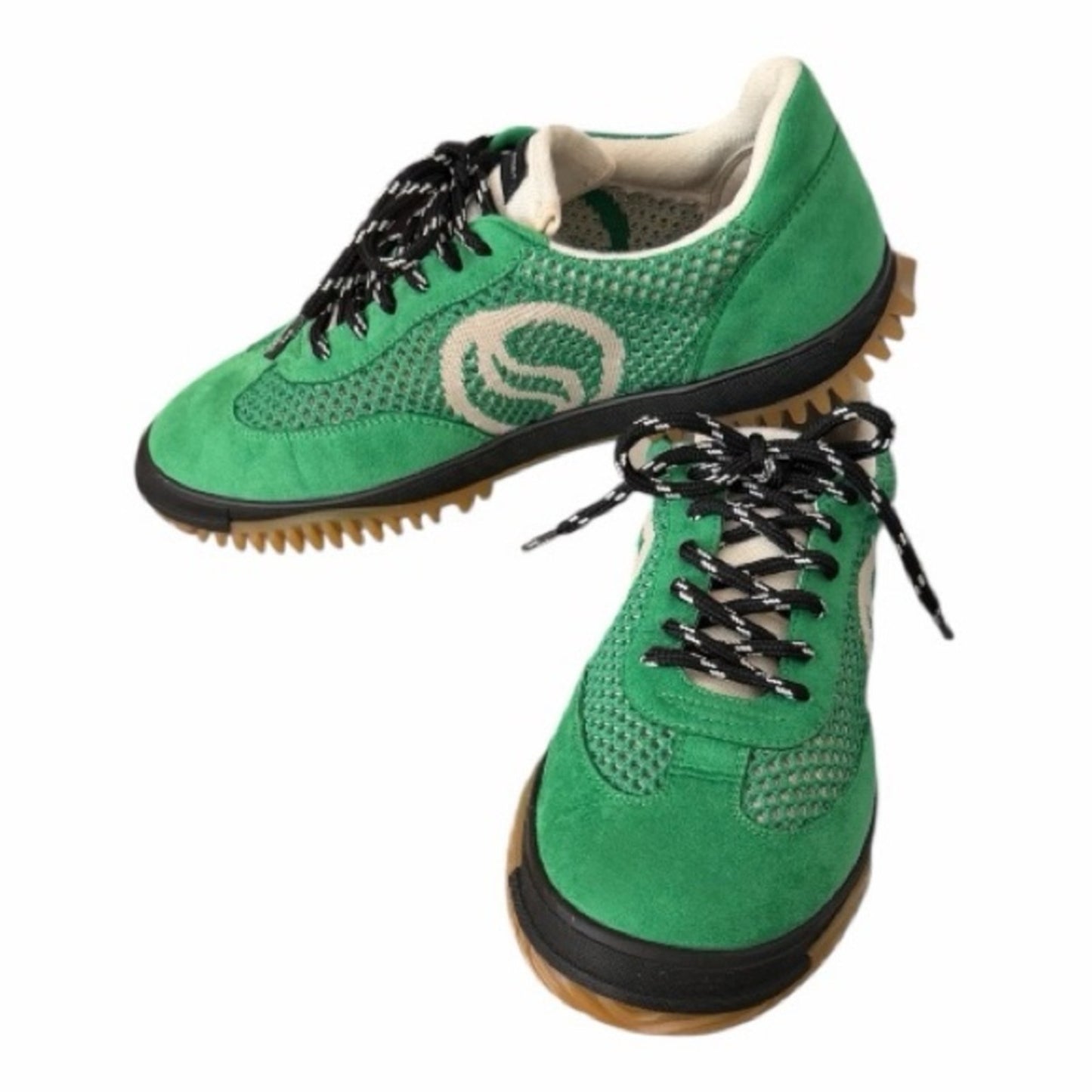 Stella McCartney S-Wave Sport Kneet Mesh Sneakers Fern Green 38 NIB