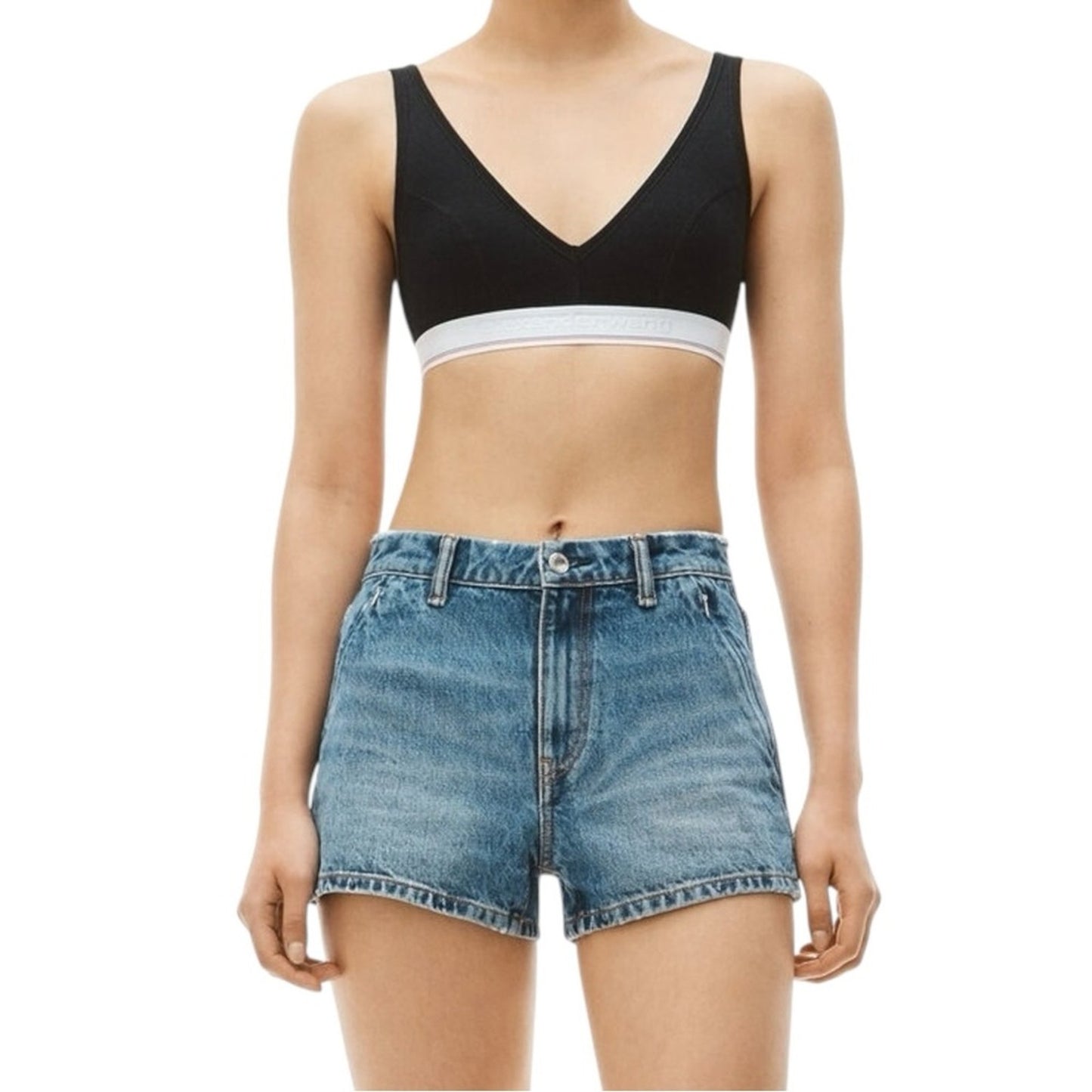 Alexander Wang Black Ribbed Women's Bralette women’s Size x small . New