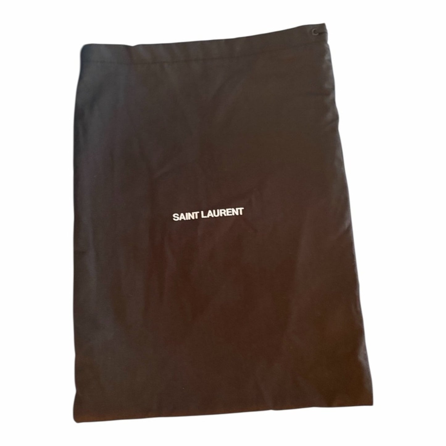 Saint Laurent Carlyle Flat Slide Sandals Black Nero Gold Logo Size 41 /US 10 NIB