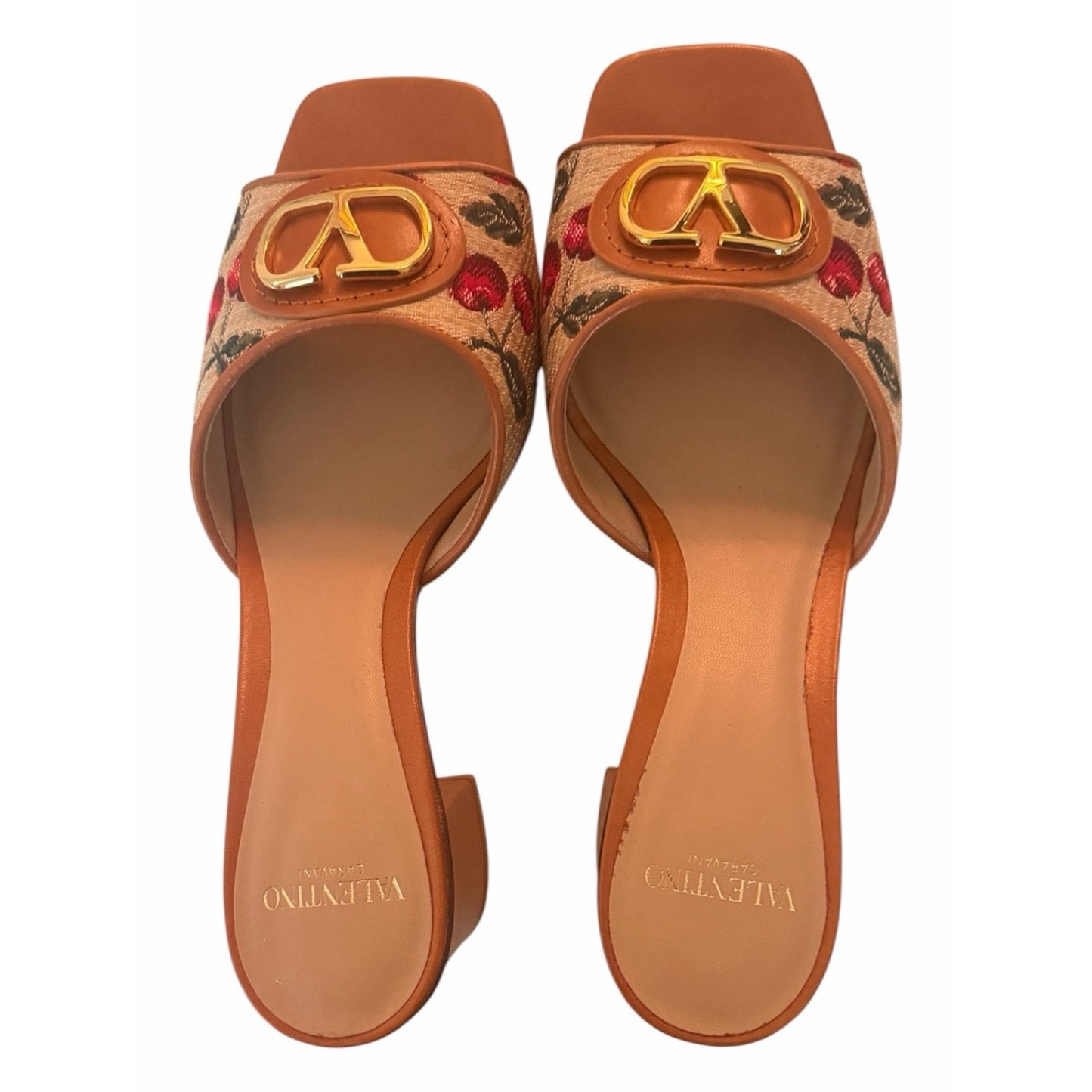 Valentino Garavani VLogo Cherryfic 60mm Slide Sandals EU 38 NIB MSRP $950