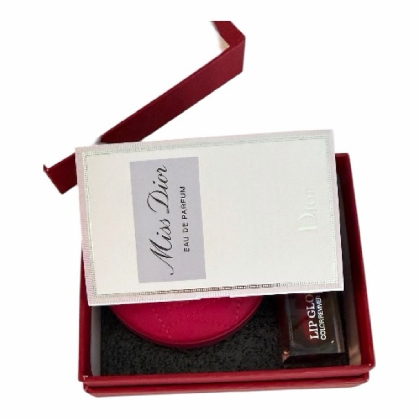 Christian Dior 4-Piece Gift Set,  Lip Glow Oil 062, Mirror , Miss Dior + Box NEW