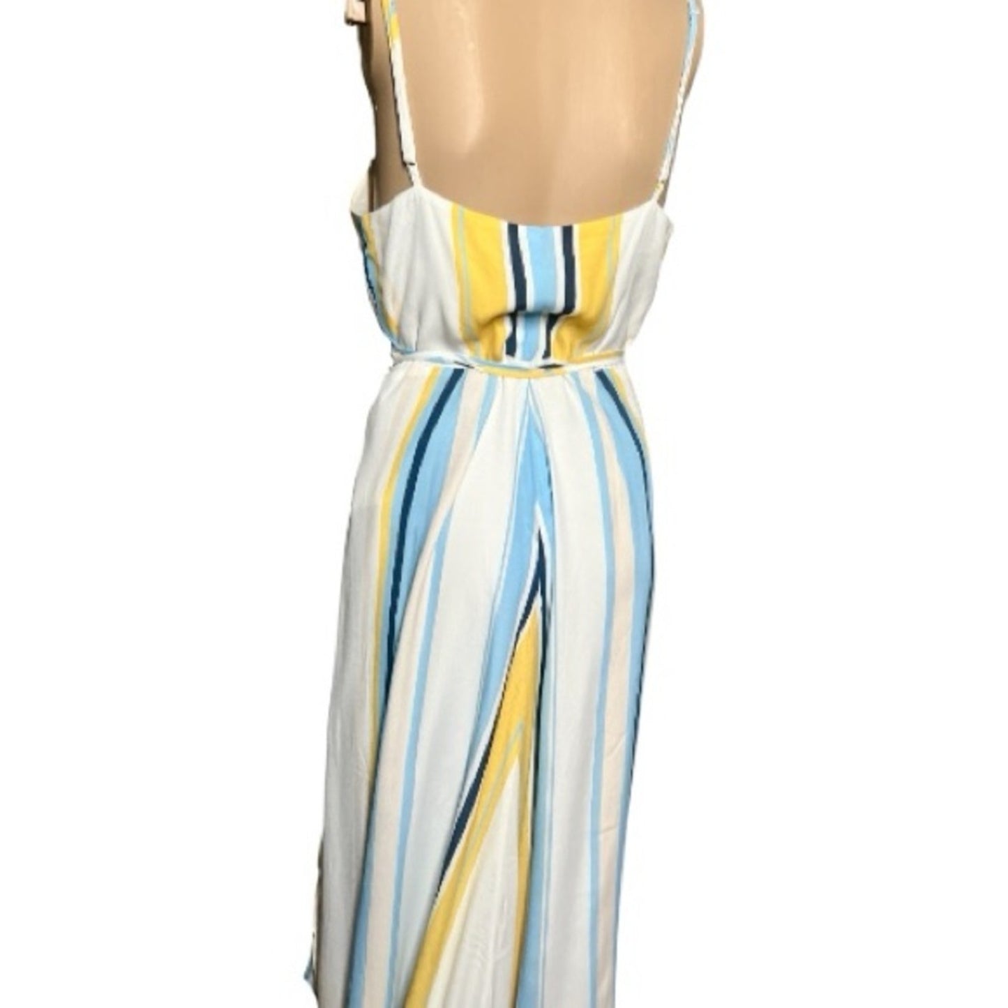 Anthropologie Rush Hour Maxi Wrap Dress Multi Color Stripe Women's Large NWT