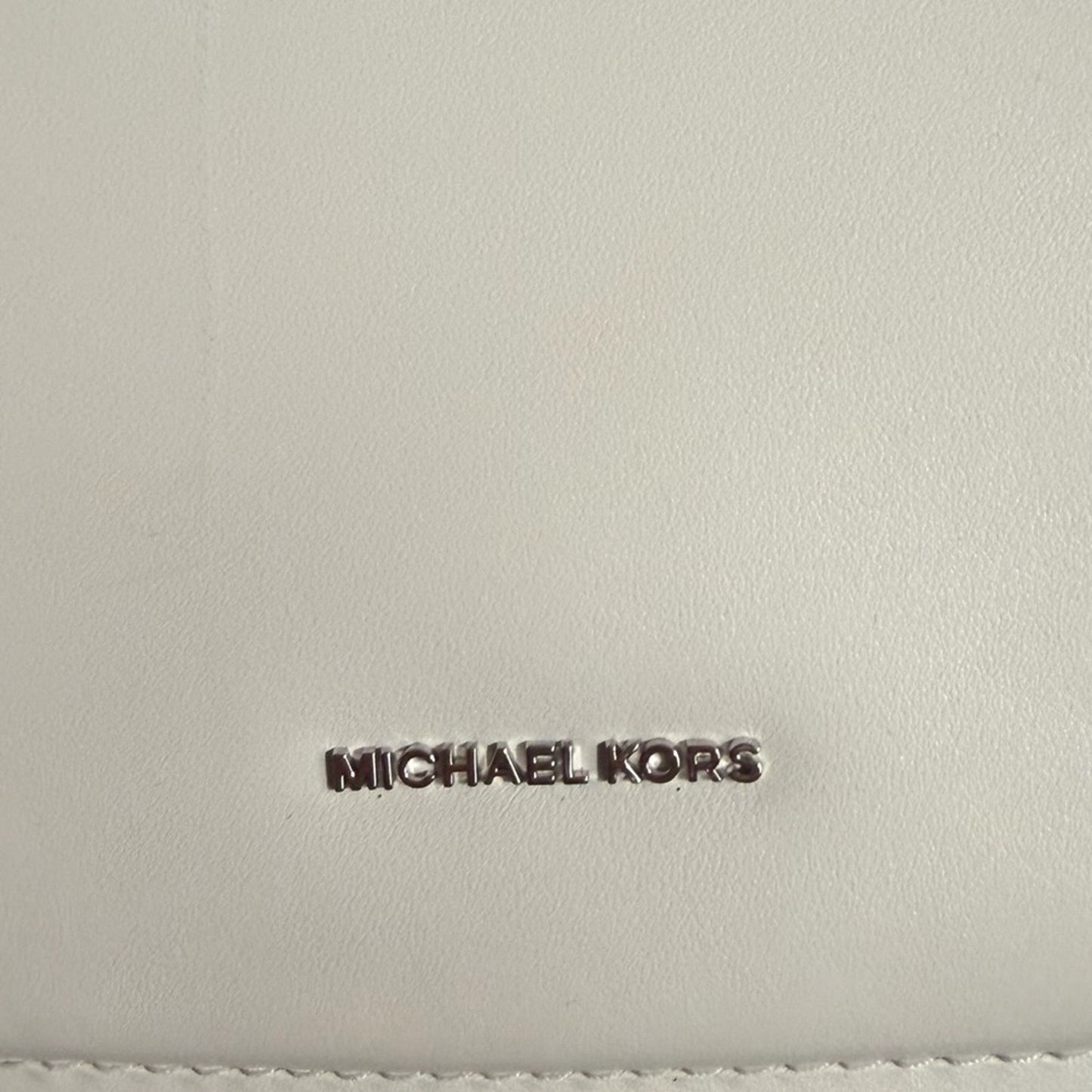 Michael Kors Lydia Medium Flap Messenger Crossbody Bag Optic White Leather NWT