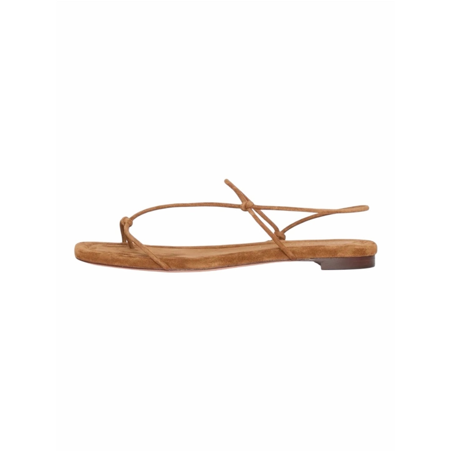 Loeffler Randall Eleanor Cacao Suede Flat Sandals Size 9.5 NIB