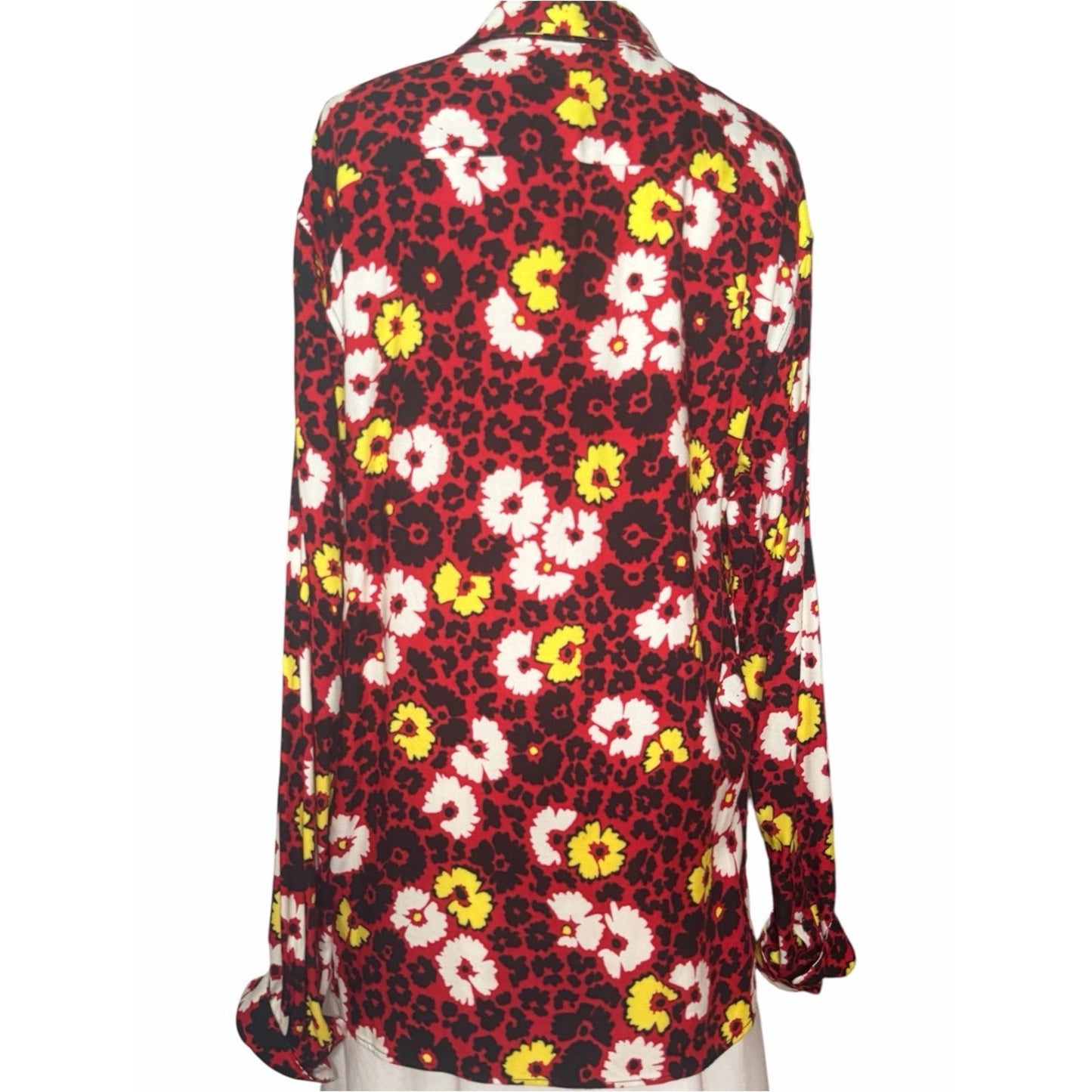 The Kooples Men’s M Animal Print Floral Button Down Shirt Slim Fit Unisex NWT
