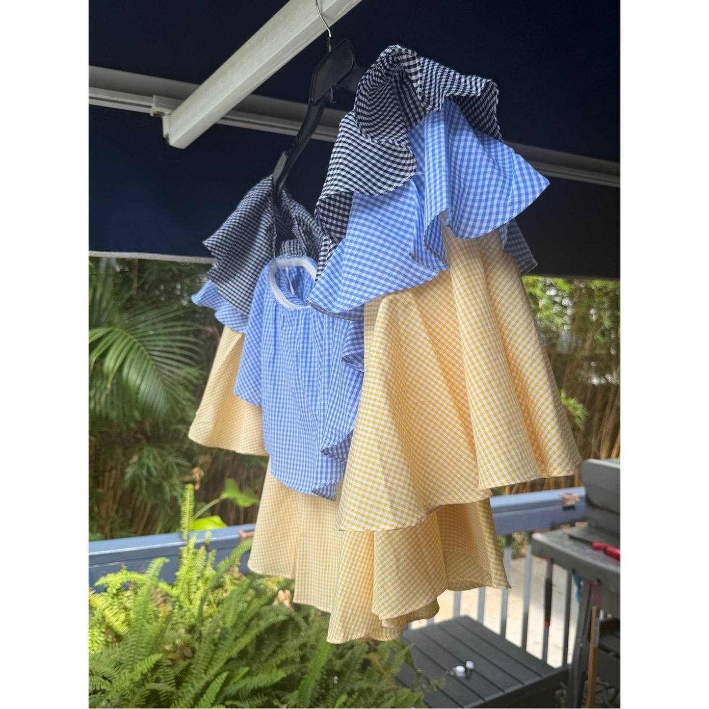 StyleKeepers The Virgo Ruffled Off-the-Shoulder Top | NWT | Med| Multi Gingham