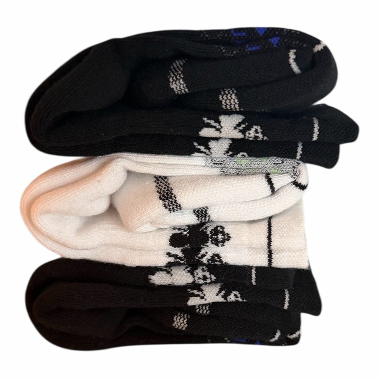 Bombas Quarter Crew Socks 3 Pack Size L Cushioned Athletic Black White NEW