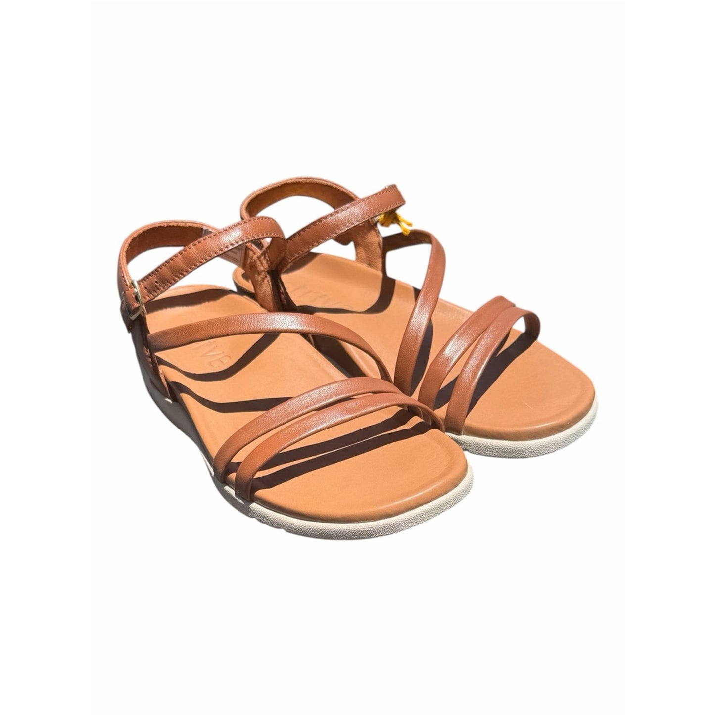 Strive Angular Comfort Sandals Tan Leather Size 7 NIB Every day Wear
