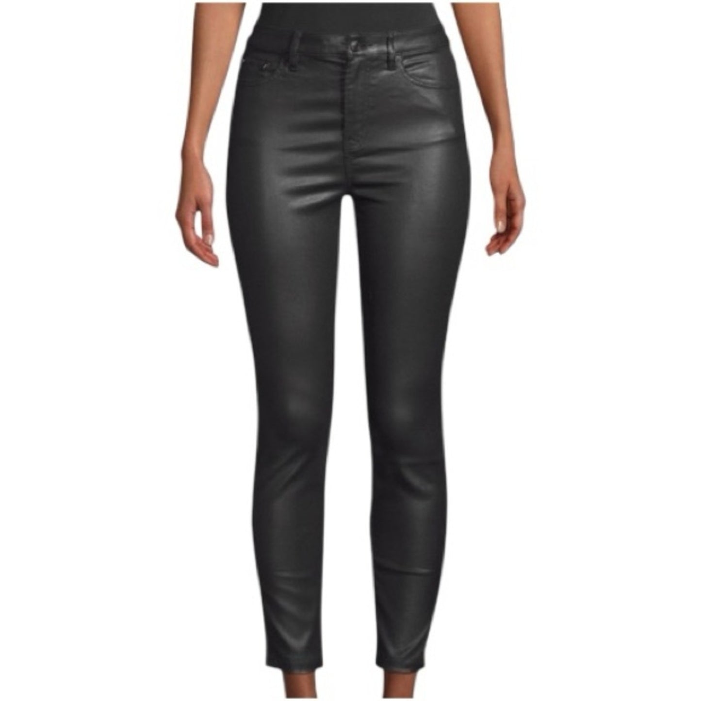 THE KOOPLES Black Faux Leather Effect FRANKY DENIM Women’s  Size 26  NWT