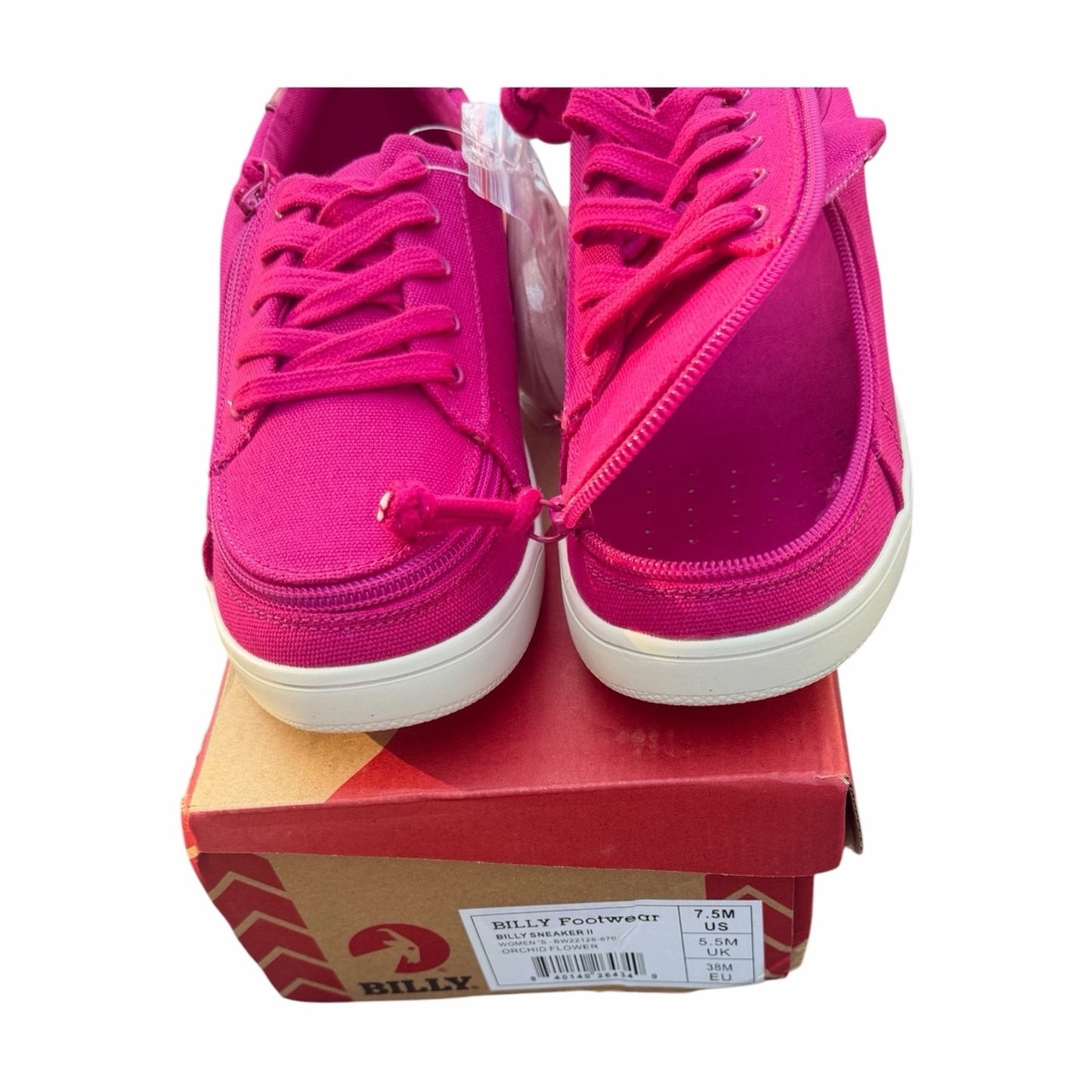 Billy Footwear Orchid Sneakers Women’s Size 7.5 NIB Adaptive Zip Shoes & Laces
