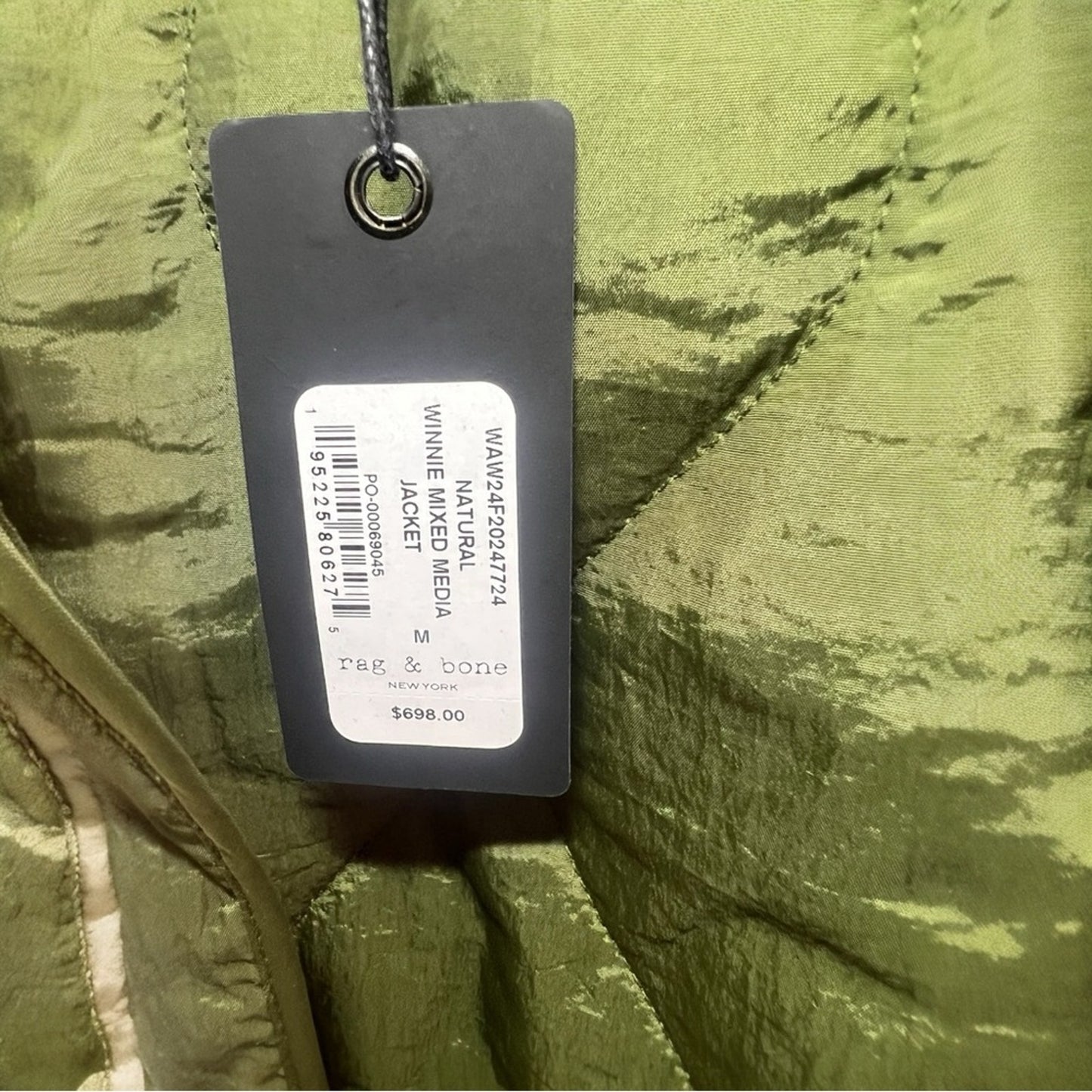 NWT Rag & Bone Winnie Mixed Media Jacket - Cream & Olive Woman’s size Med