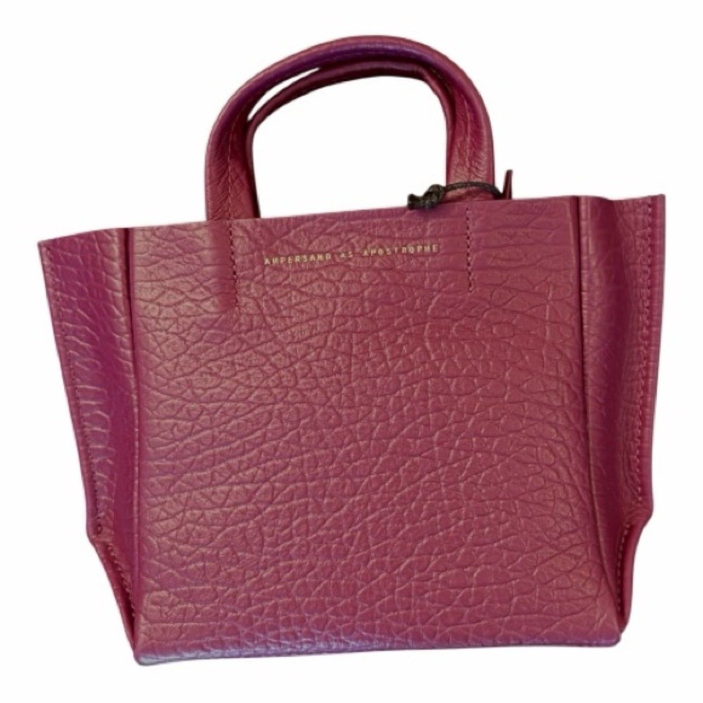 Ampersand As Apostrophe Micro Tote In Deep Magenta - Buffalo Leather