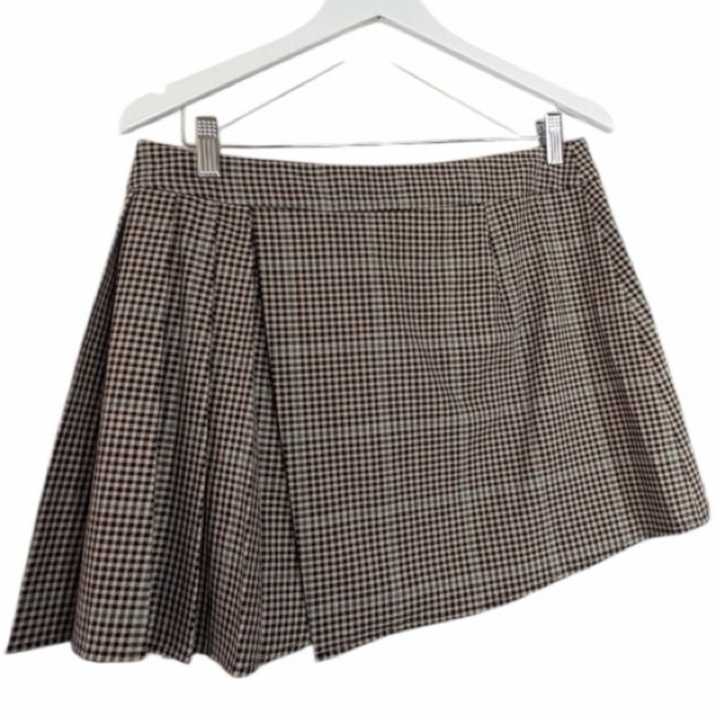 Rails Adriana Wrap Mini Skirt Size 10 Brown Beige Teal Plaid NWT