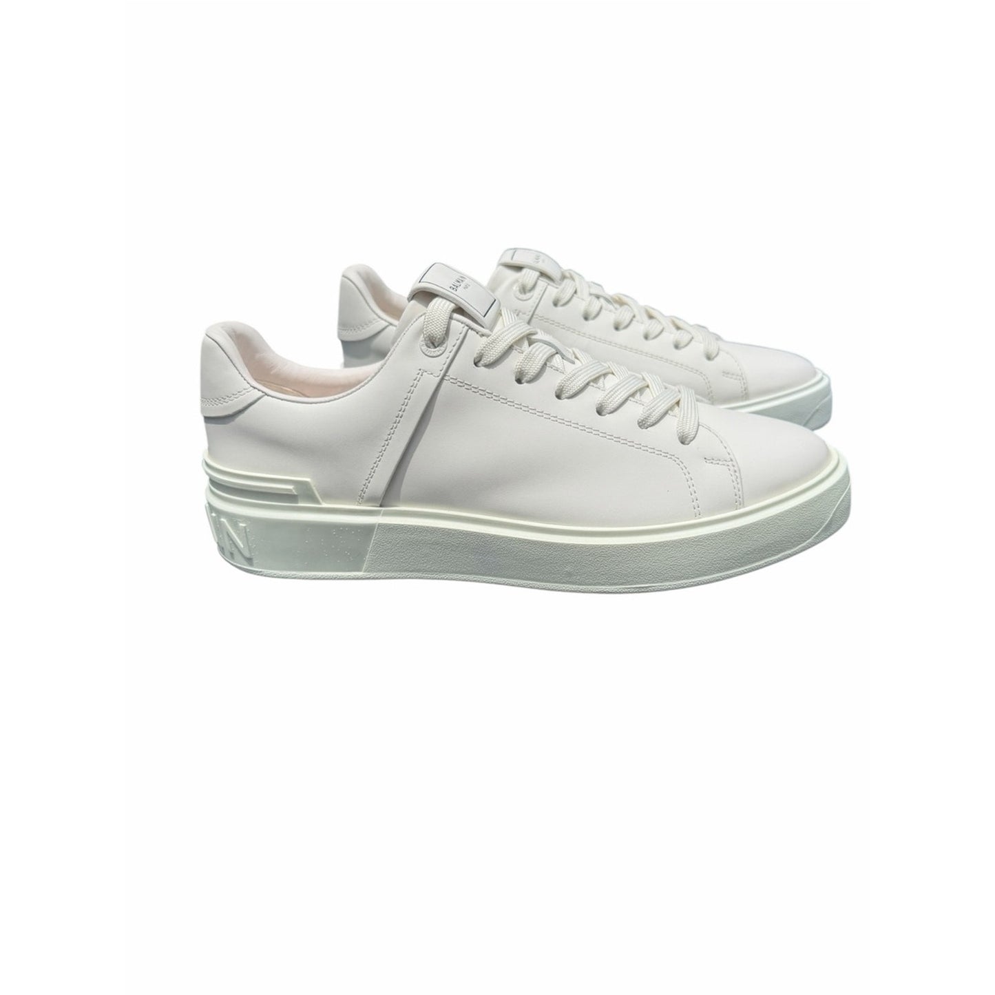 Balmain Paris B-Court White Leather Platform Sneakers EU 40 US 10 NIB