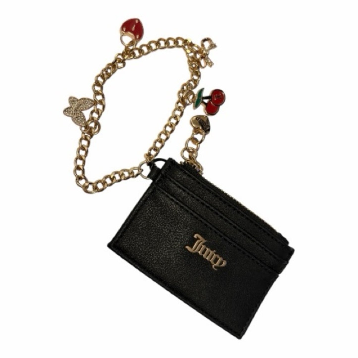 Juicy Couture Black Card Holder with Gold Accents