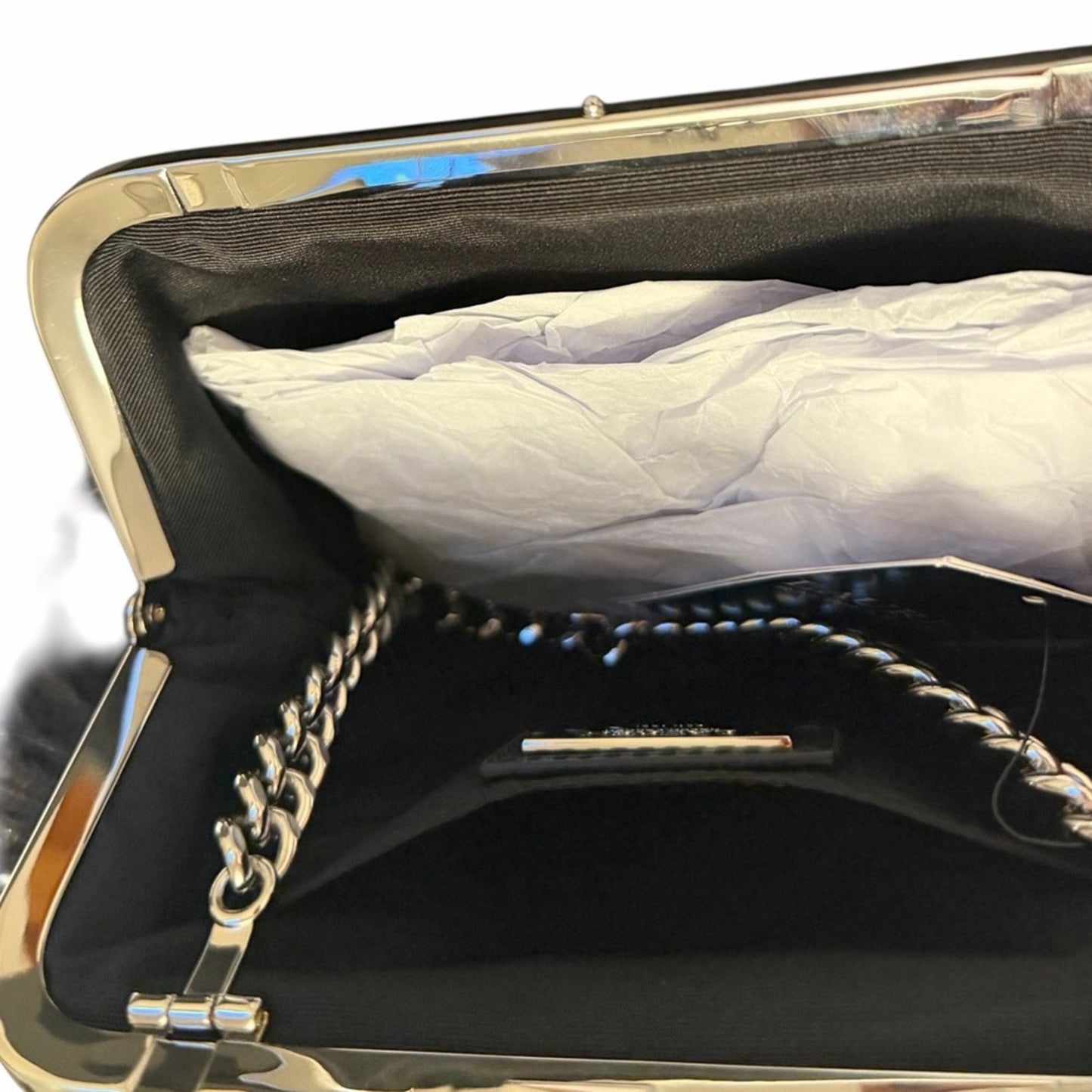 Lauren Ralph Lauren Hollie Feather Fringe Clutch Black LRL Bag NWT Glam Style