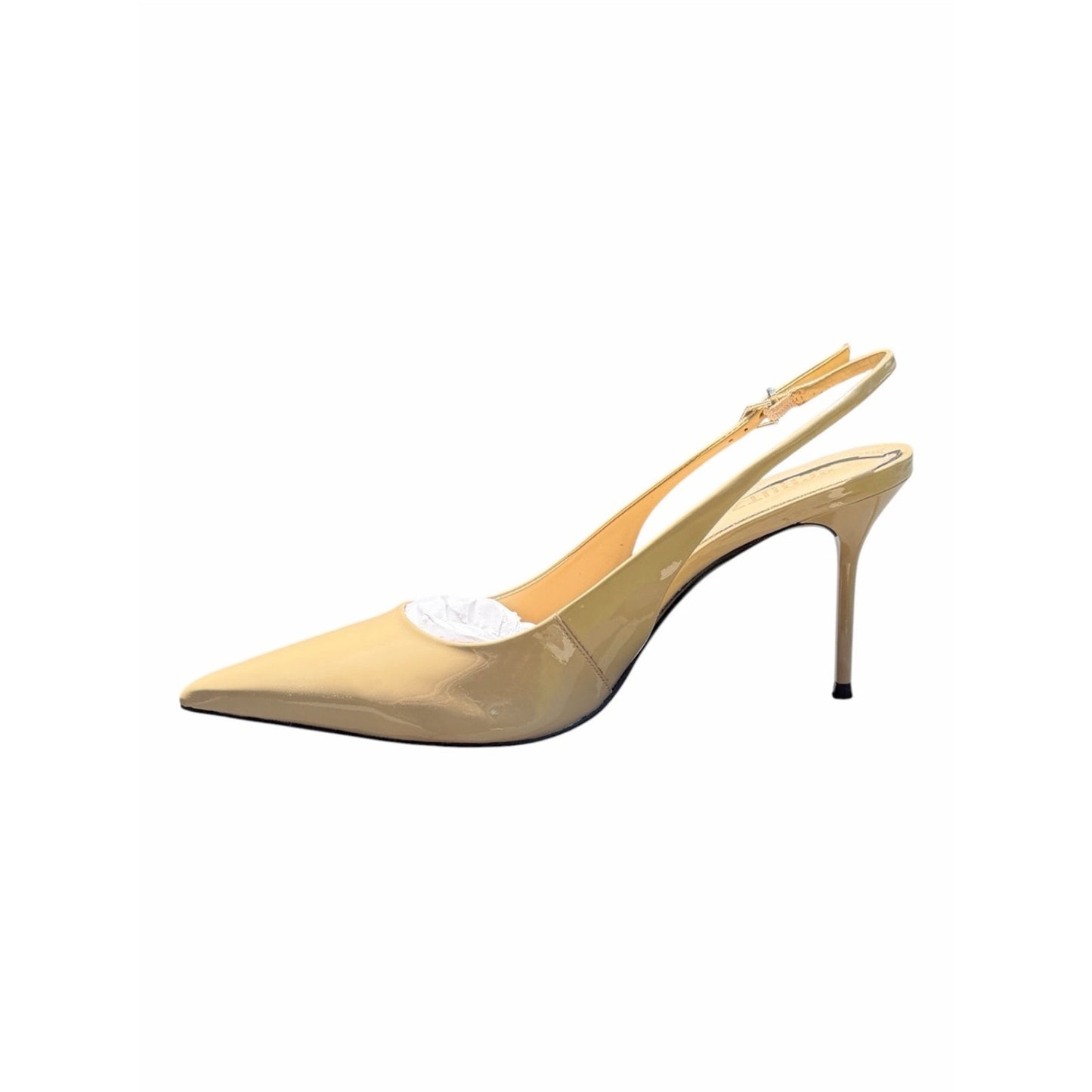 Schutz Paola Slingback Pumps Nude Patent Leather Pointed Toe Heels 10 NIB