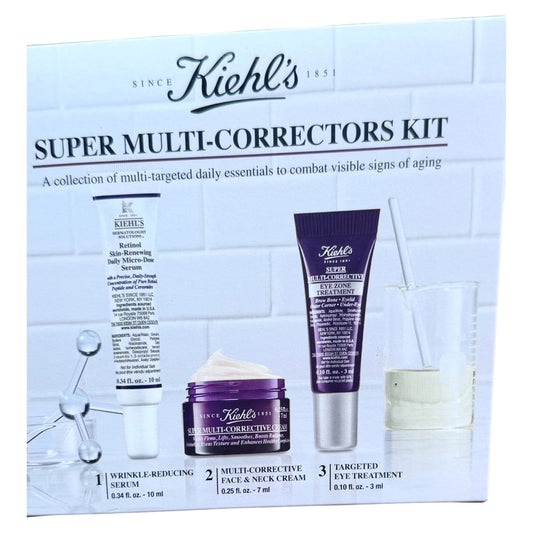 Kiehl’s Super Multi-Correctors Kit NIB Retinol Serum Travel Size Set