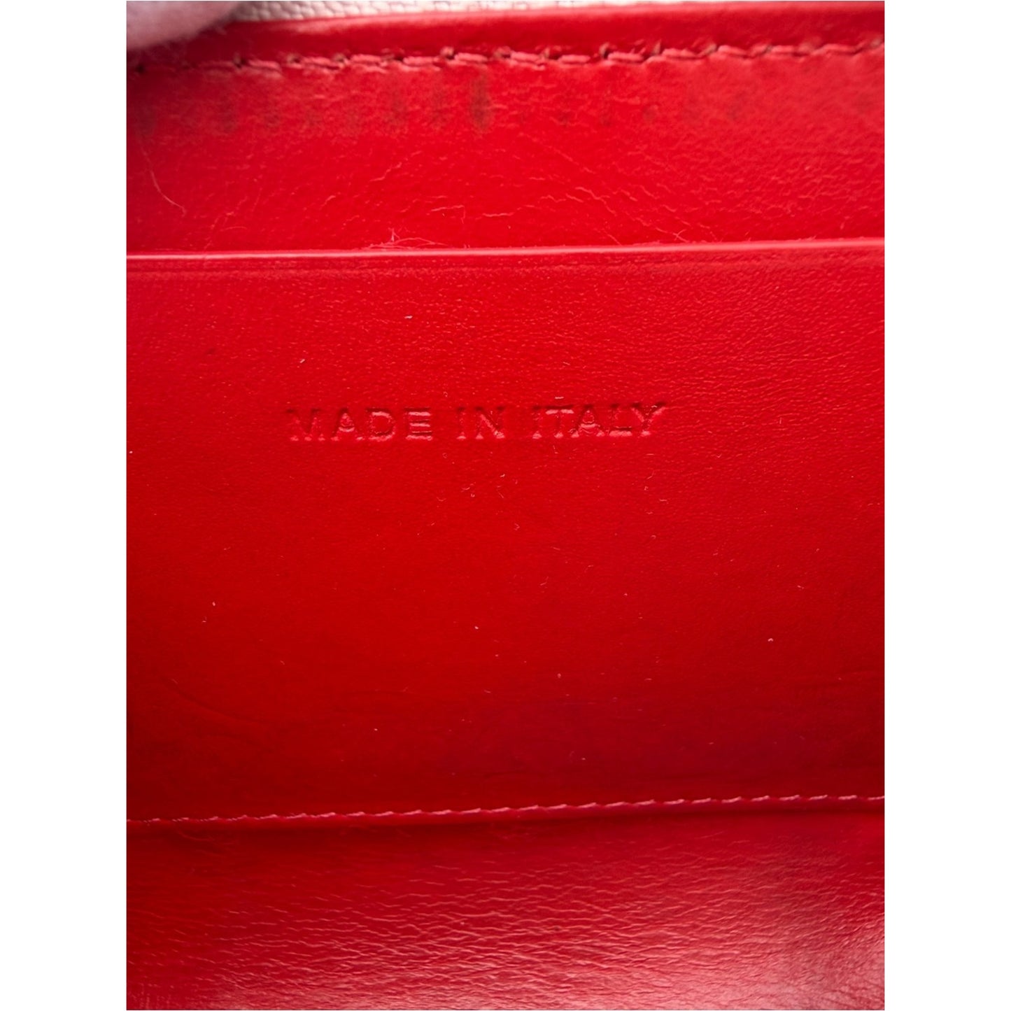 Christian Louboutin Blush Pink Studded Zip Around Coin Card Wallet W/Red Charm