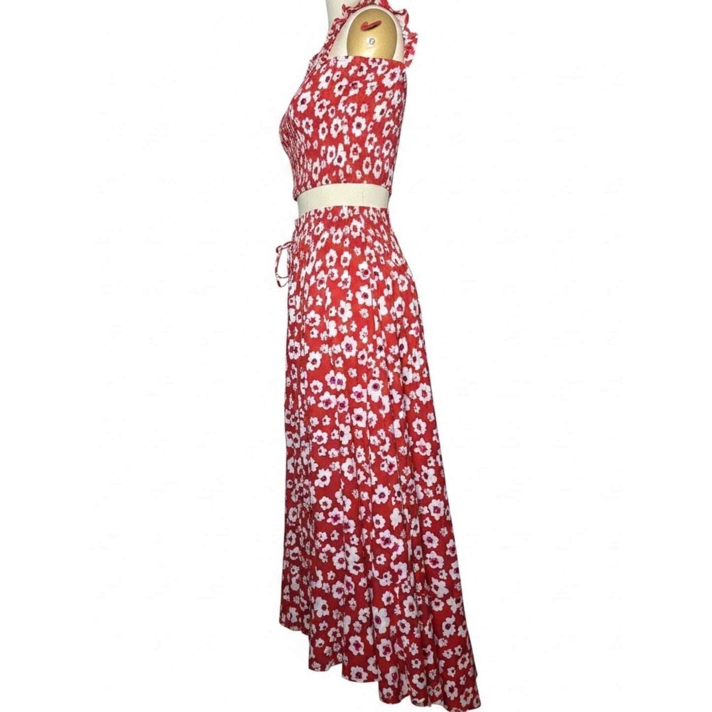 Tiare Hawaii NWT Floral Two Piece Resort Dress Set Medium One Size Fits S/M/L