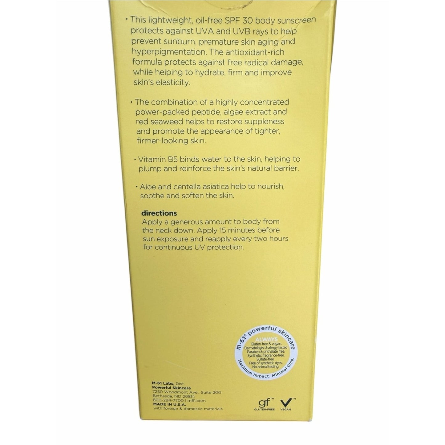 M-61 Hydraboost Body Sunscreen SPF 30 | New in Box