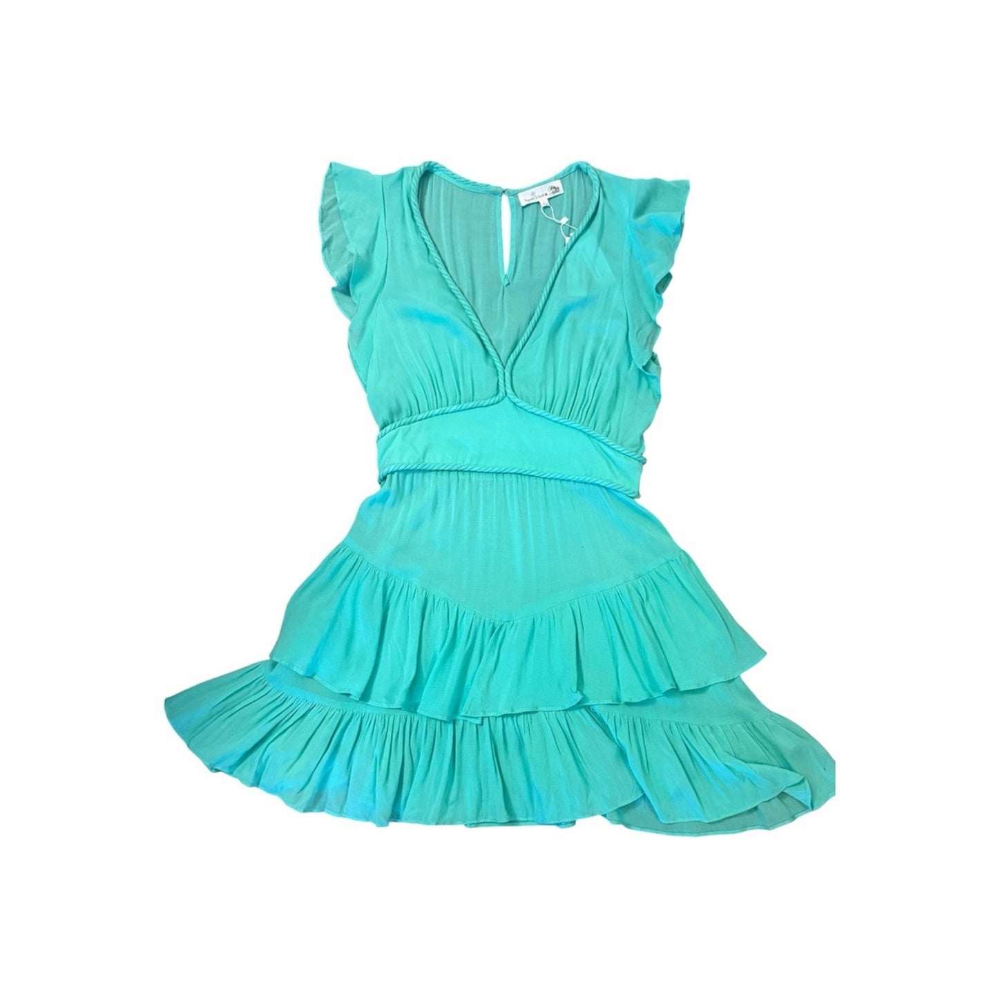 Poupette St Barth Genny Mini Dress Mint Green Ruffle Resort & FeminineNWT Size L