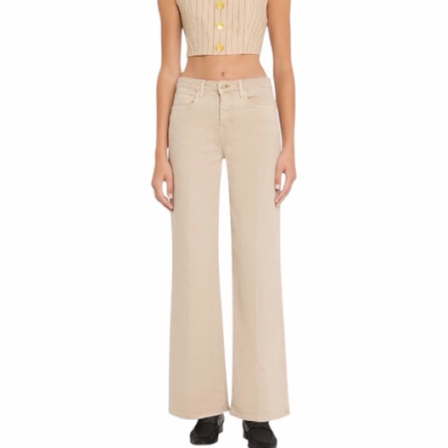 L’AGENCE Alicent Wide Leg Jeans Macadamia NWT Size 28 Quiet Luxury