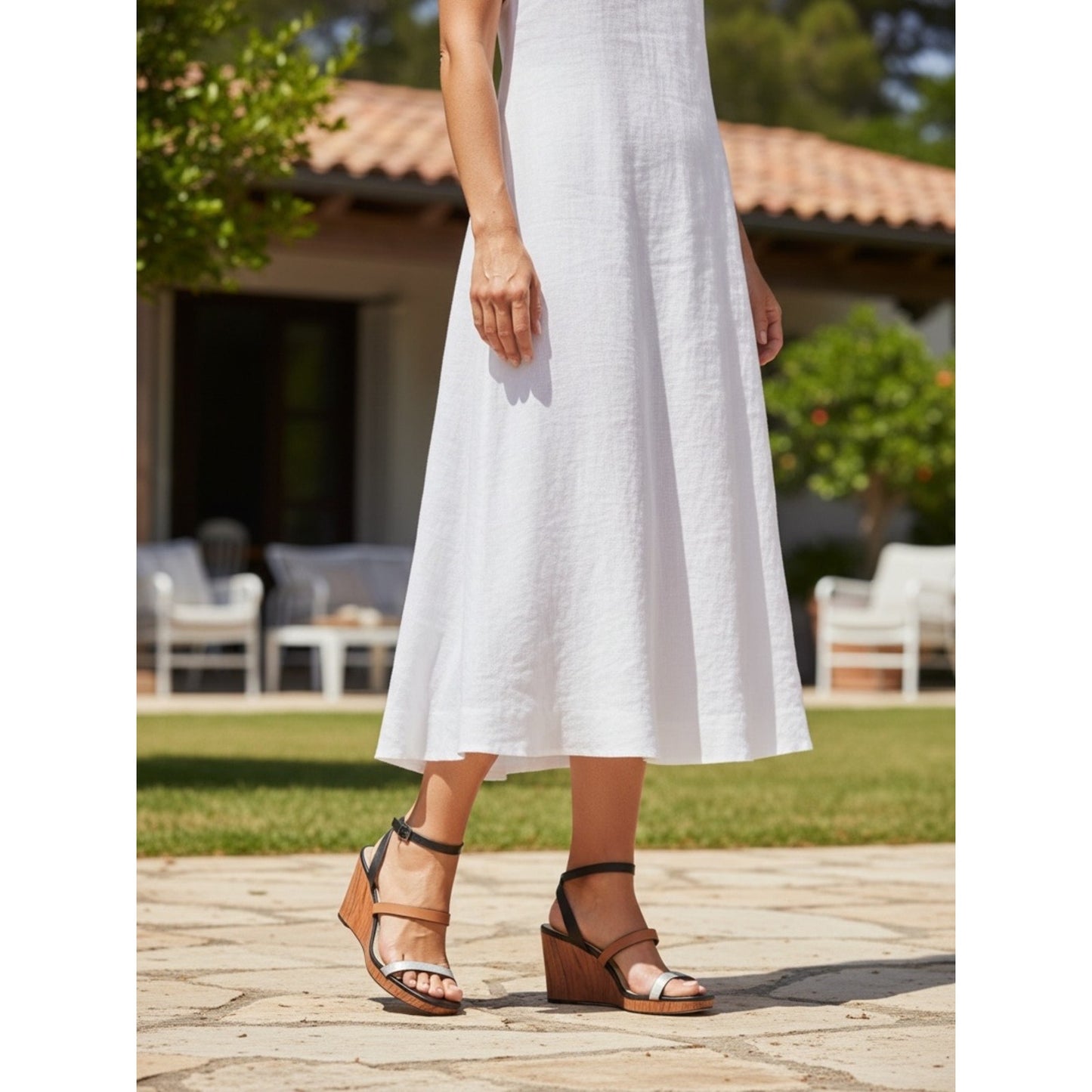 Sanctuary Wink Strappy Wedge Sandals Size 9 NIB Wood Grain Heel