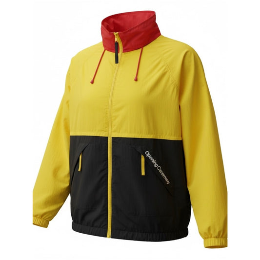 Opening Ceremony NWT Hooded Colorblock Windbreaker Jacket Yellow Black Red Small