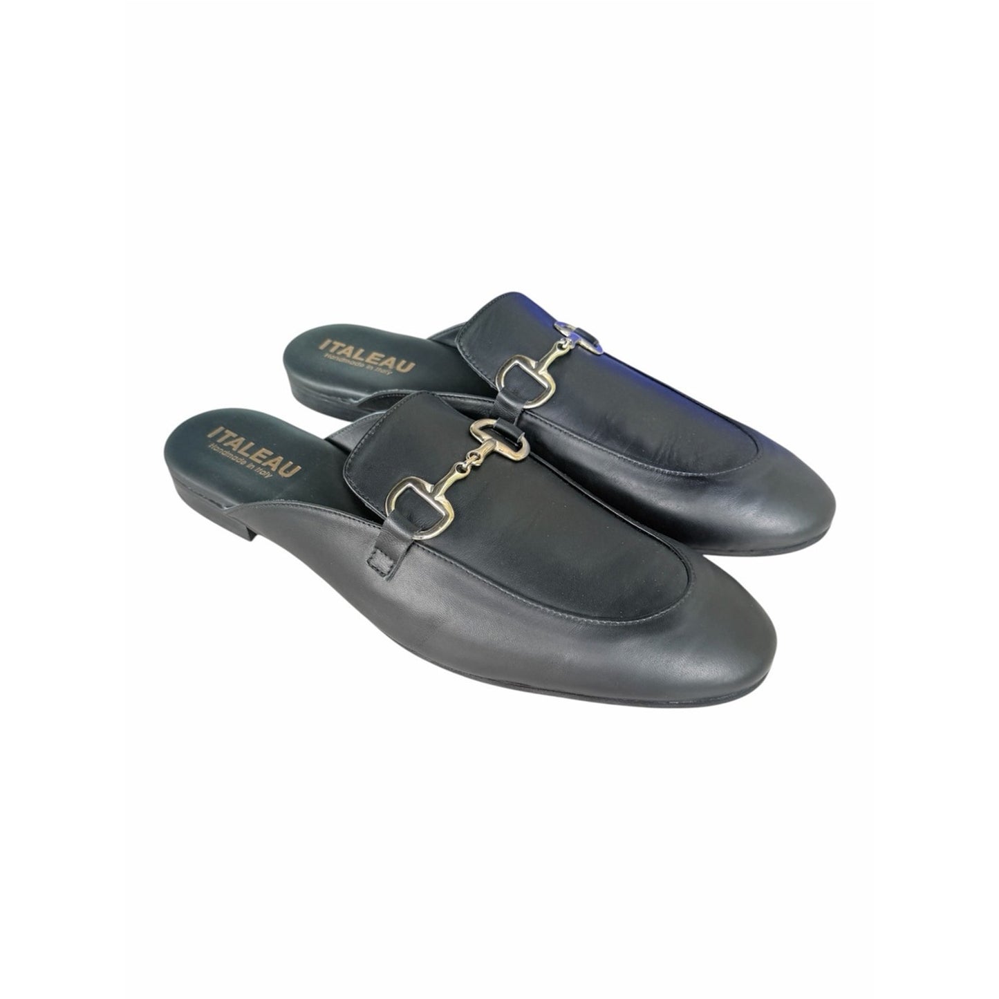 ITALEAU Lisa Flexlite Leather Horsebit Mule Loafers Black NIB EU 43 US 12