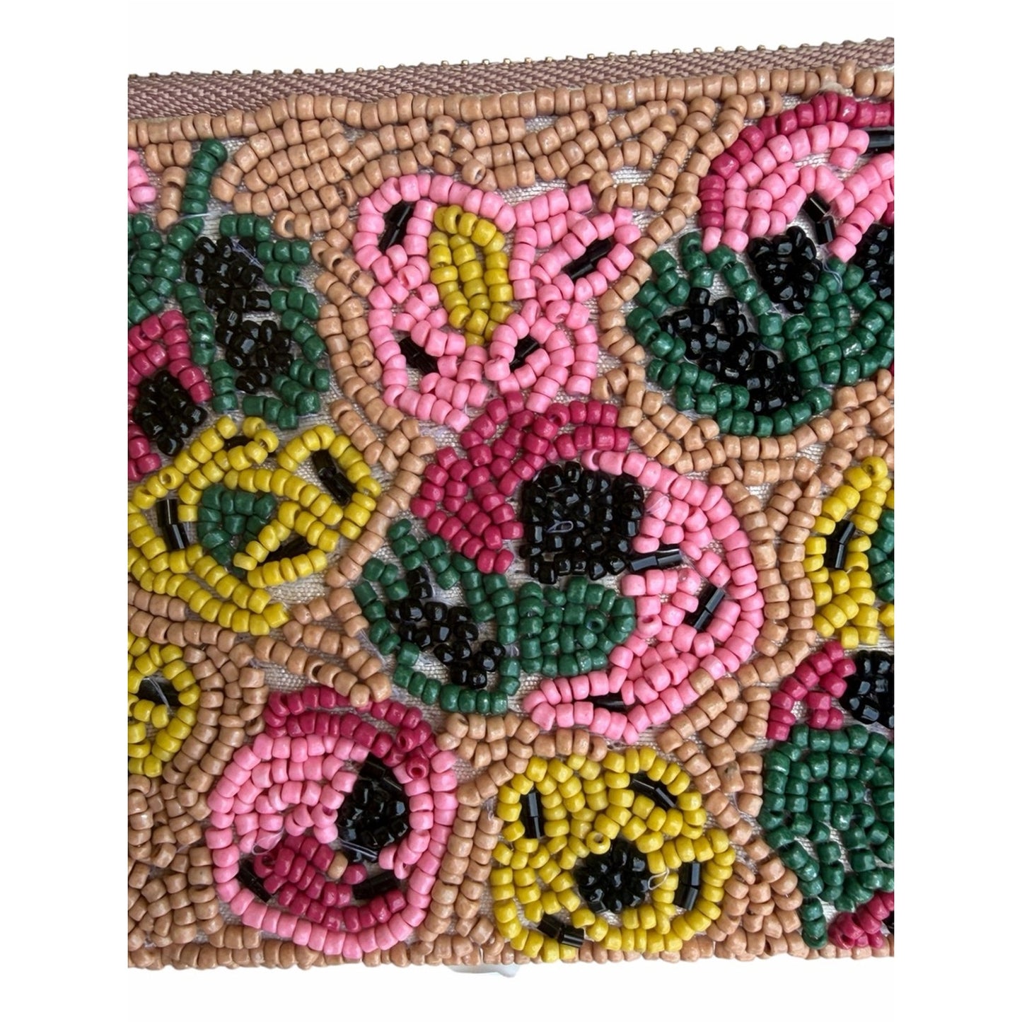 ON 34TH Whimsical Floral Beaded Coin Purse Keychain Wallet Bag Charm